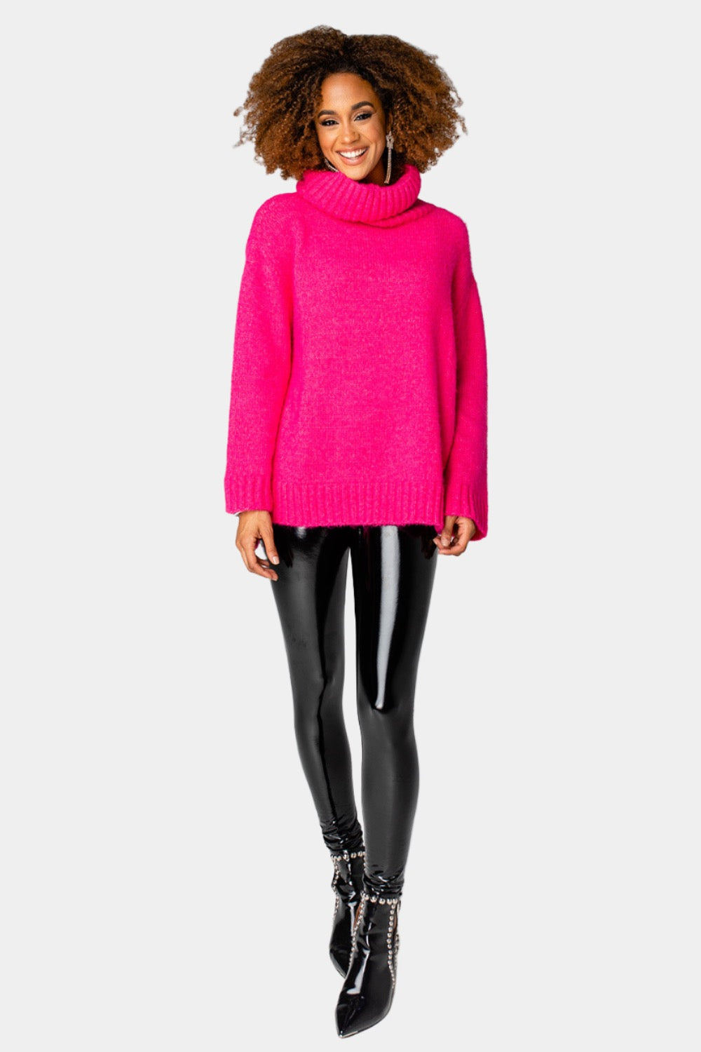 Paulina Patent Vegan Leather Legging - Black