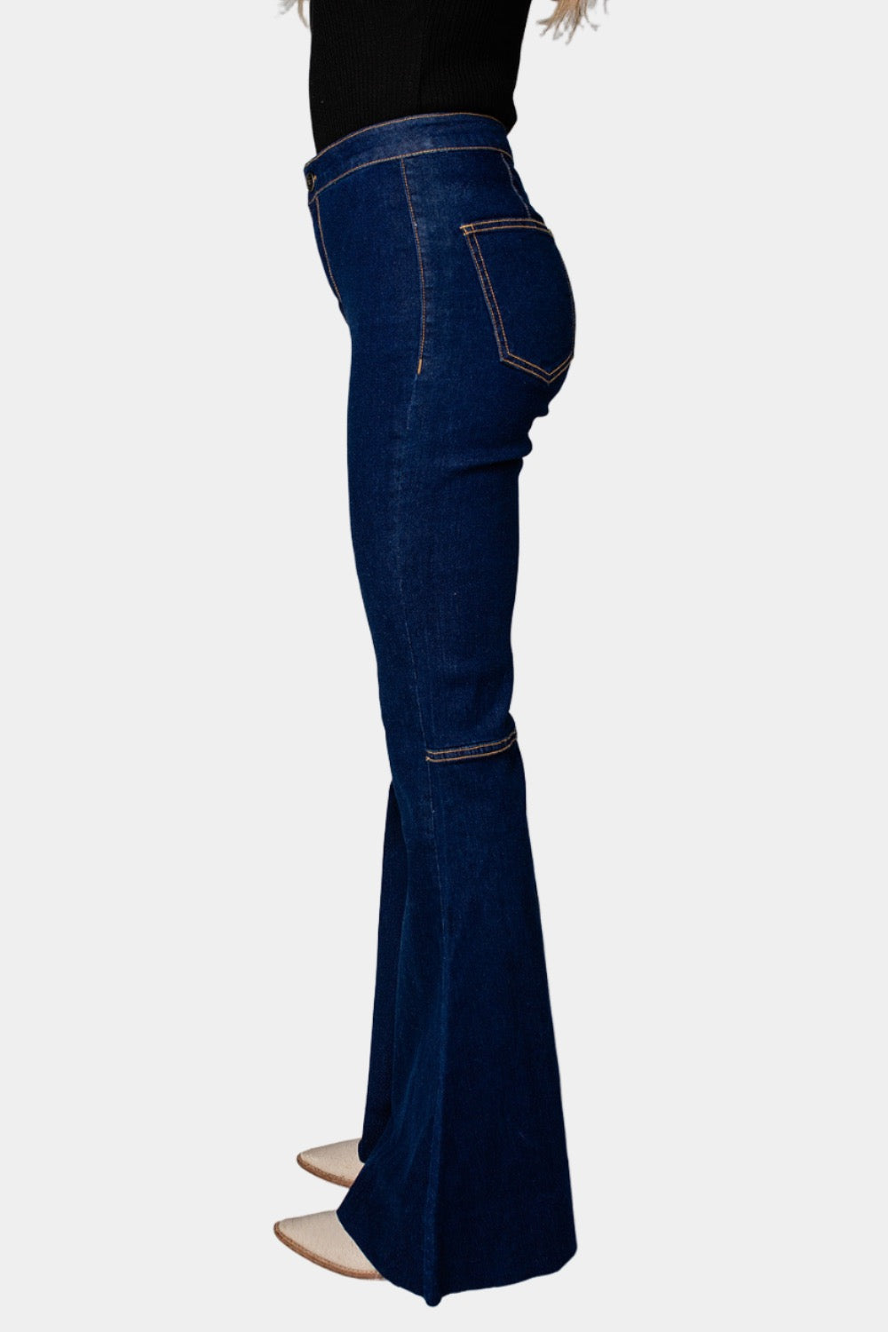 Moonshine High-Waisted Flare Jeans - Dark Wash