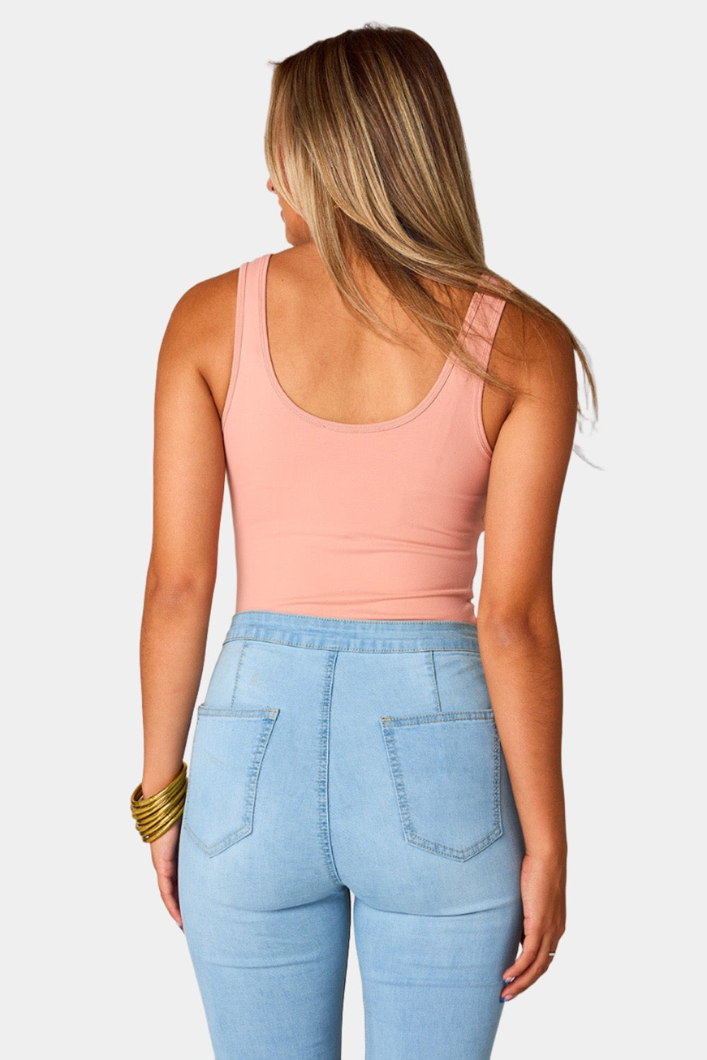 Basic B Scoop Neck Bodysuit - Blush
