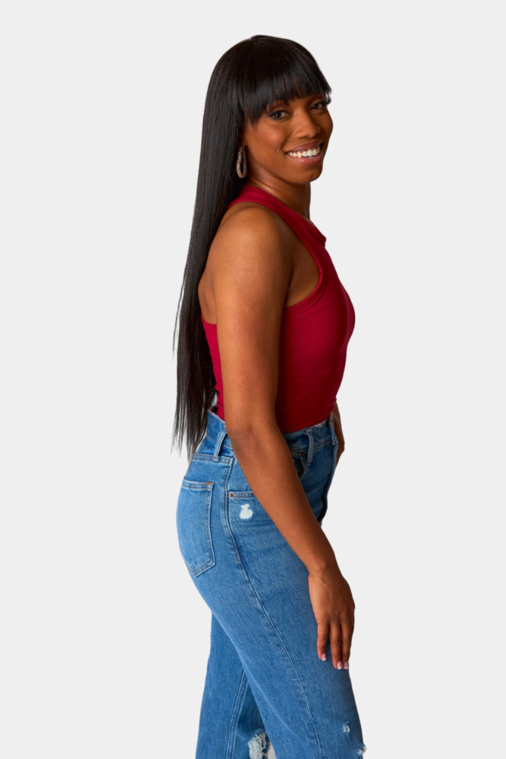 Jada Racerback Bodysuit - Crimson