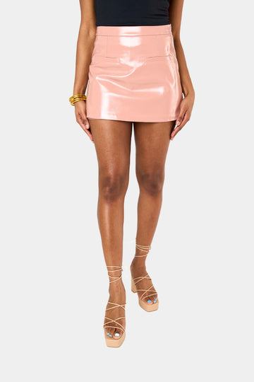 Chelsea Vegan Leather Skort - Mauve