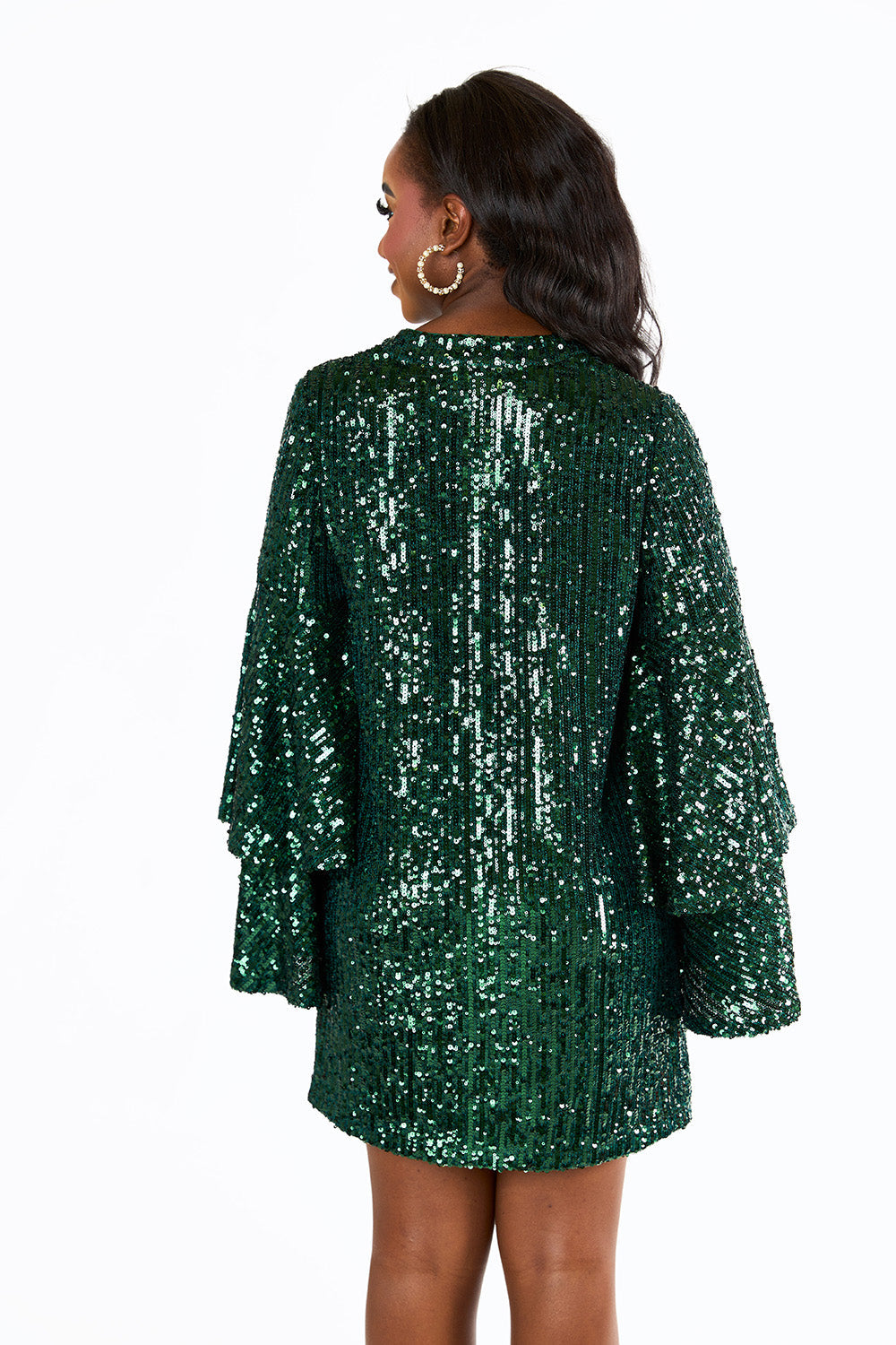 Gayle Long Sleeve Mini Dress - Jade