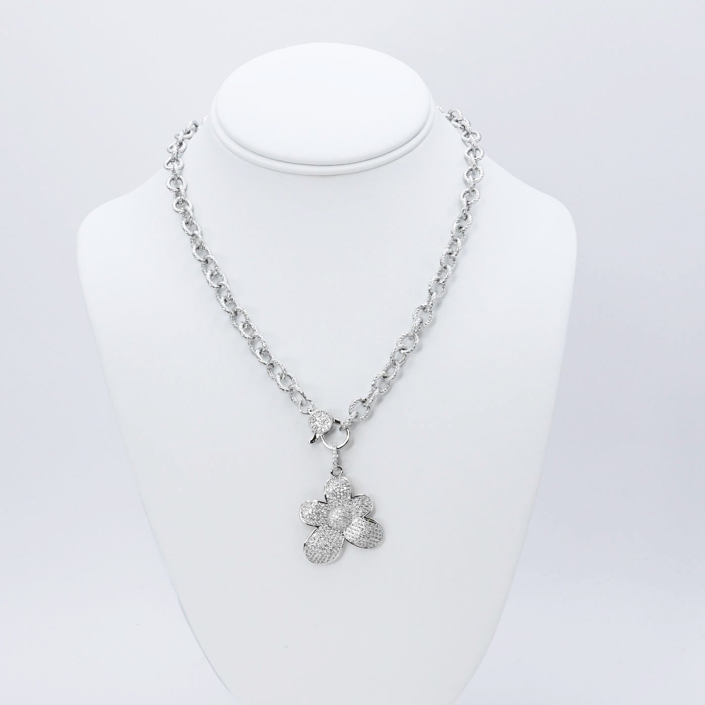 Cute Flower Silver Necklace