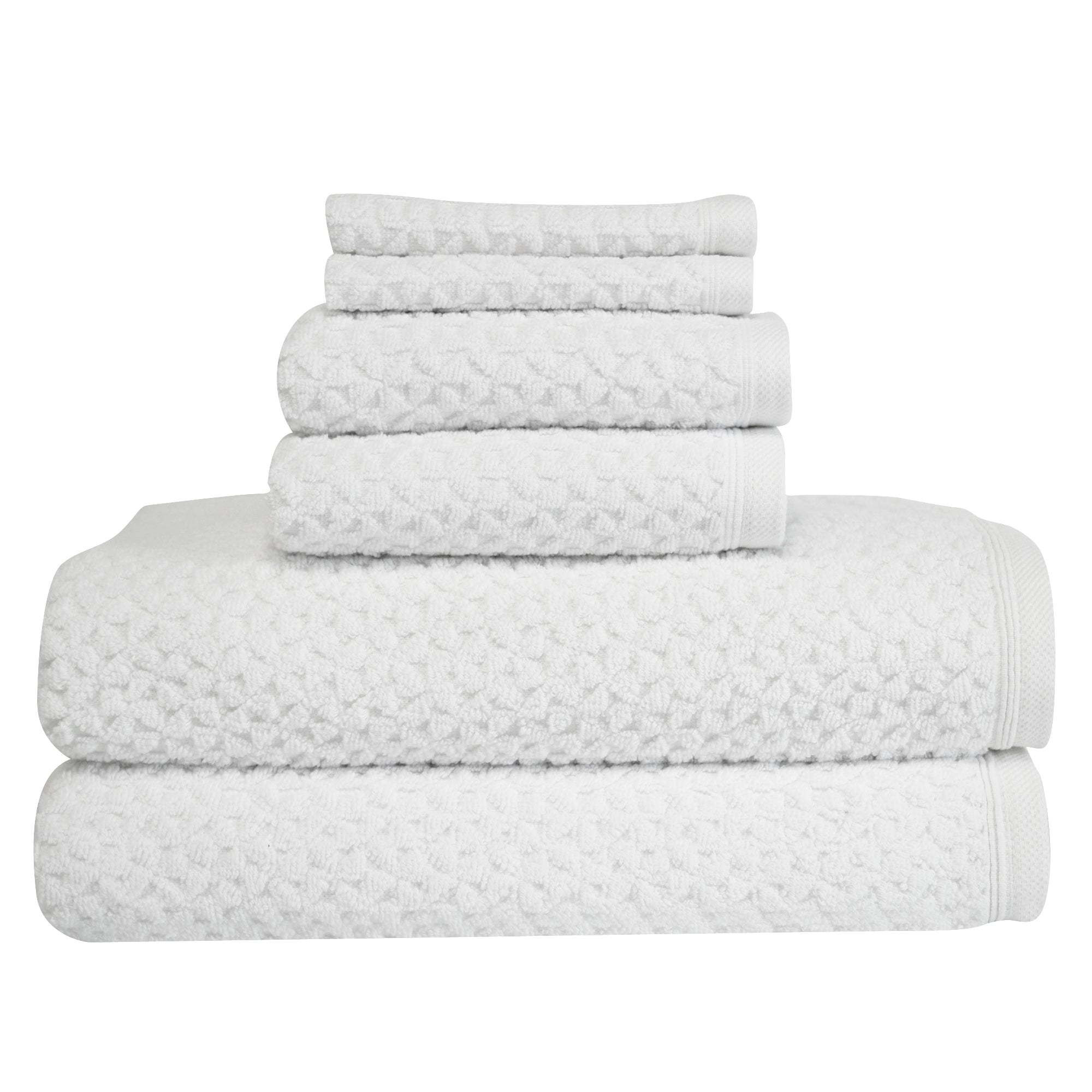 Hardwick %100 Turkish Cotton Towel Set of 6 - 2 Bath Towels, 2 Hand Towels & 2 Washcloths - Soft, Absorbent & Quick Dry
