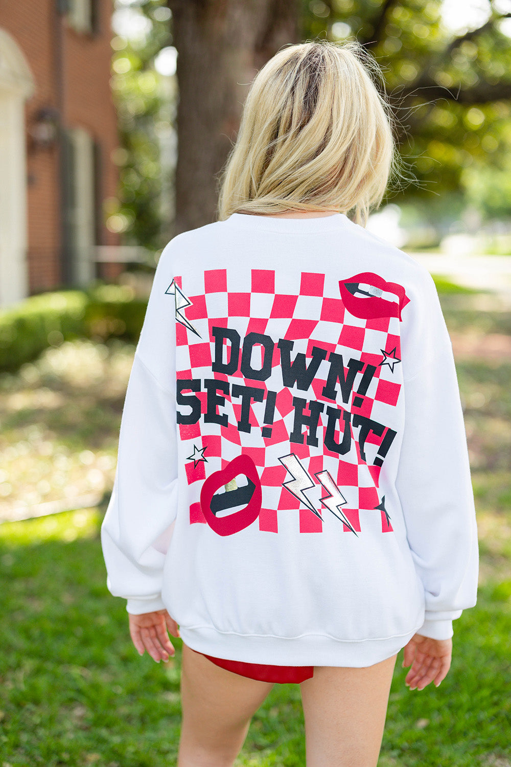 Devon Graphic Sweatshirt - Down Set Red