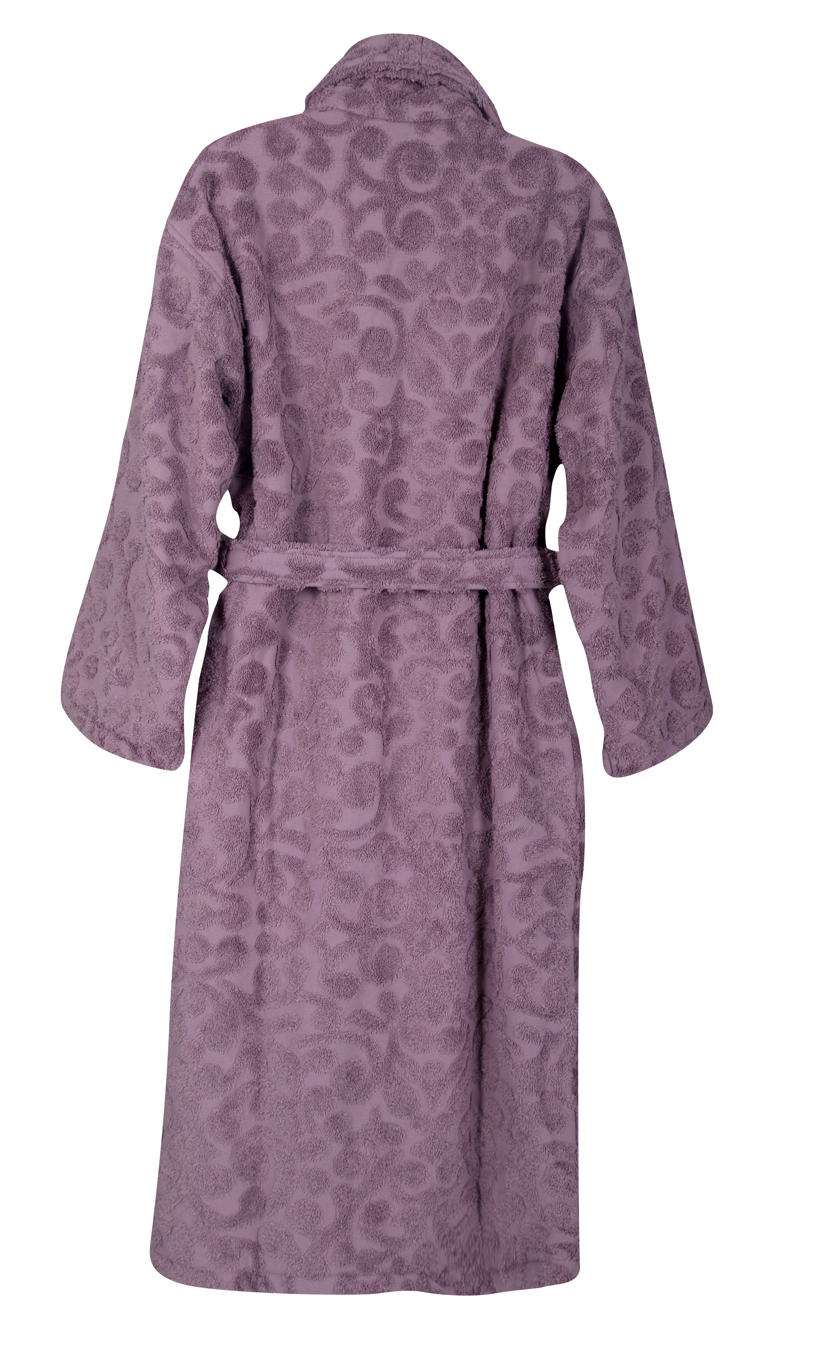Duchene Jacquard Turkish Cotton Terry Bathrobe - Floral Design