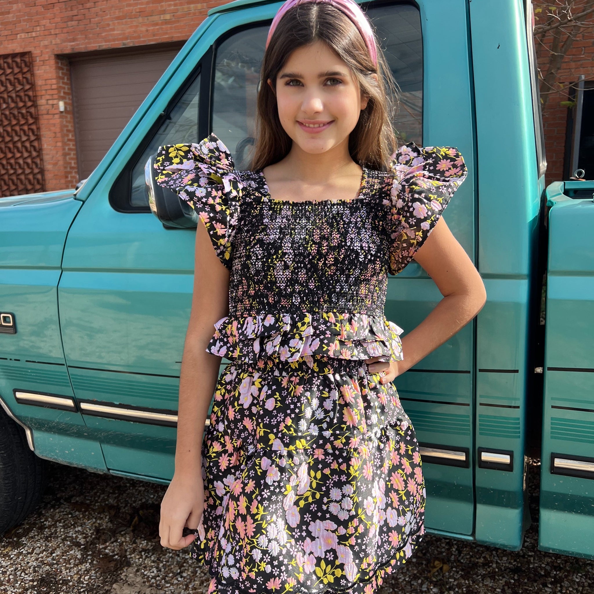 Tyler Tween Outfit Set - Black Daisy