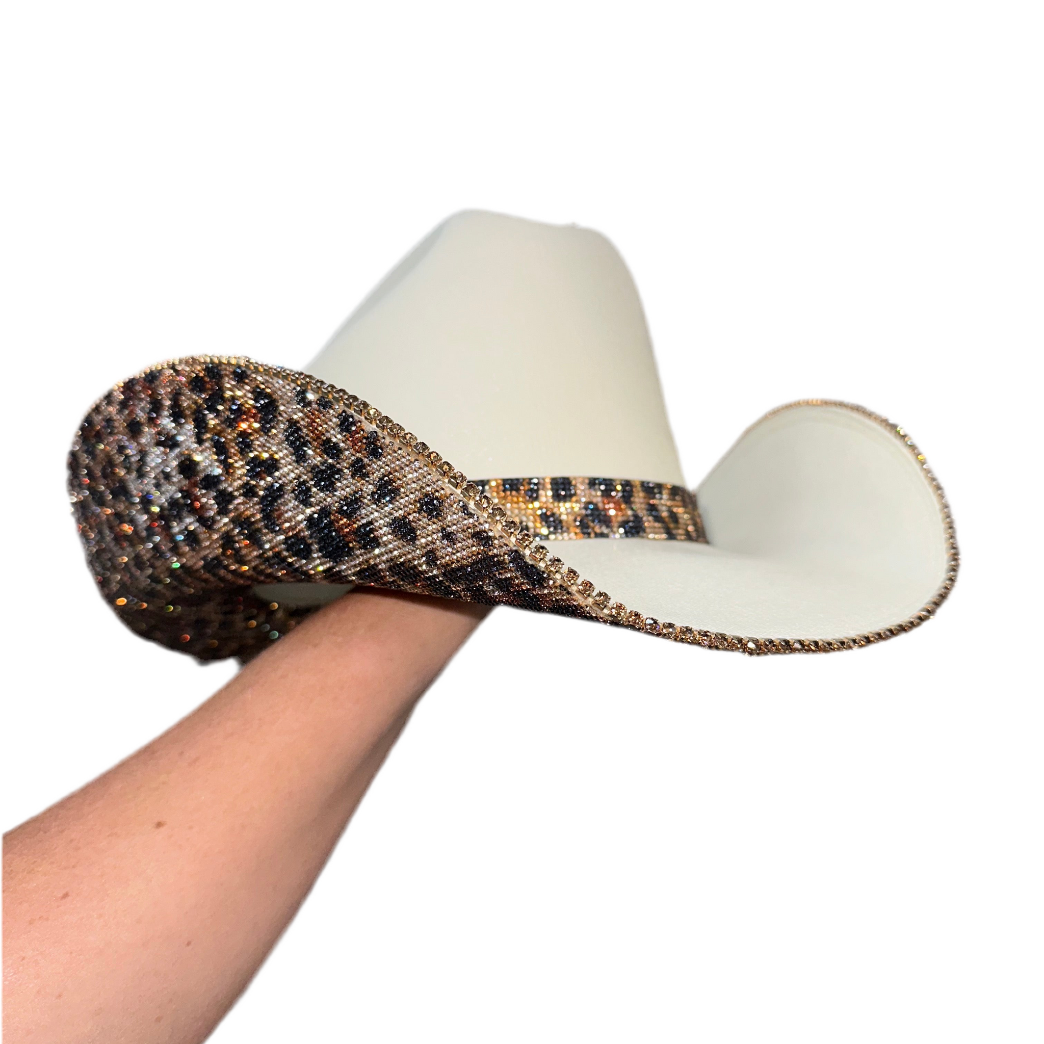 Sand and Leopard Square Style Cowgirl Hat