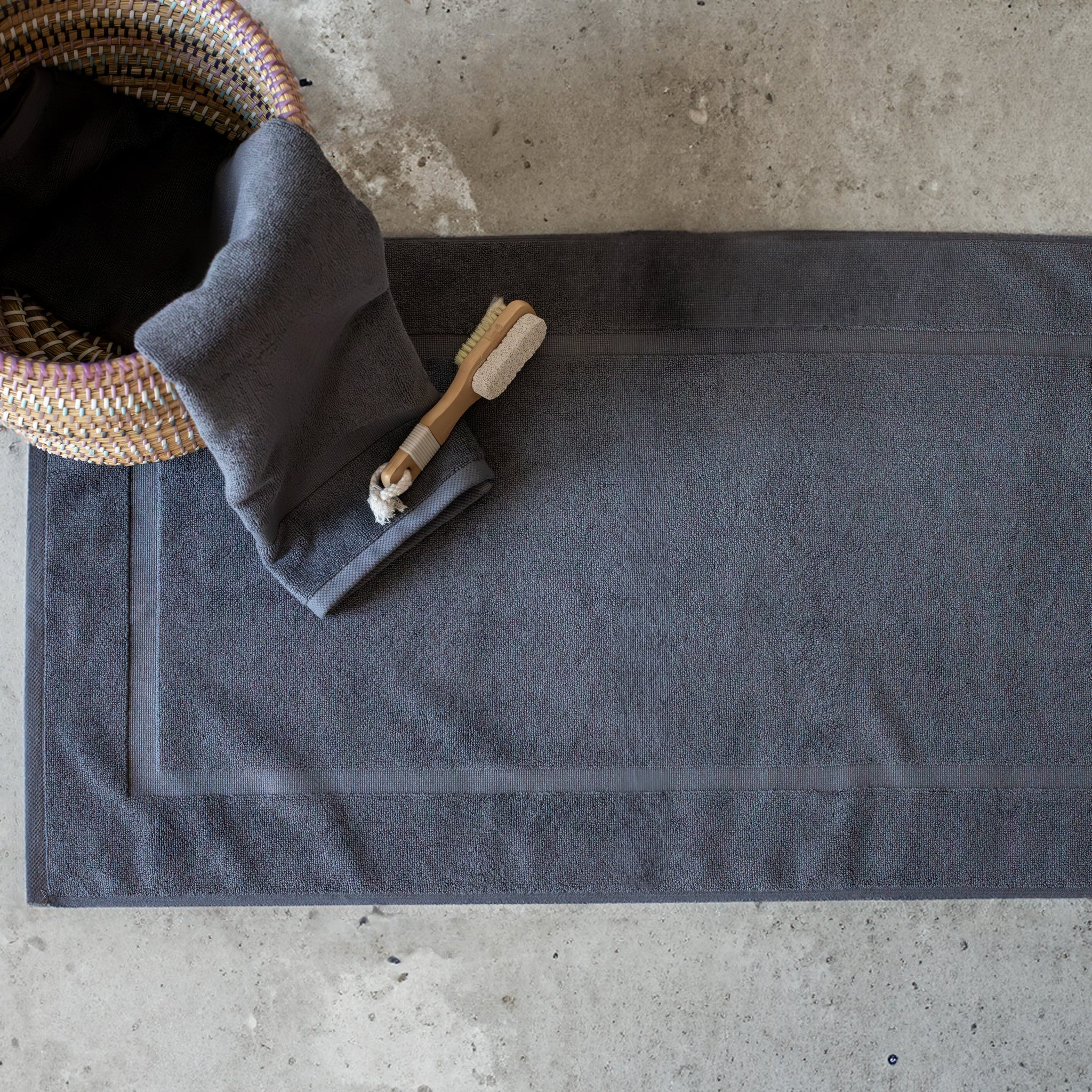 Cambridge Panel Bath Mats Pack of 2, Turkish Cotton Hotel & Spa Bath Rug Set, 900 GSM, 20"x34"