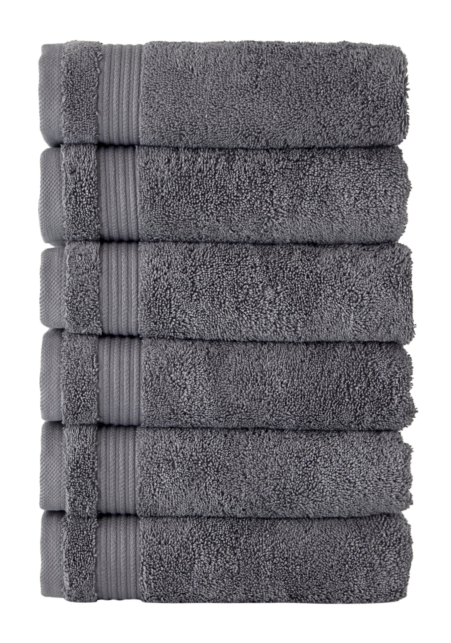 CTT CLASSIC TURKISH TOWELS Amadeus Luxury Turkish Cotton Every Day Use Hand Towels - 6 Pieces