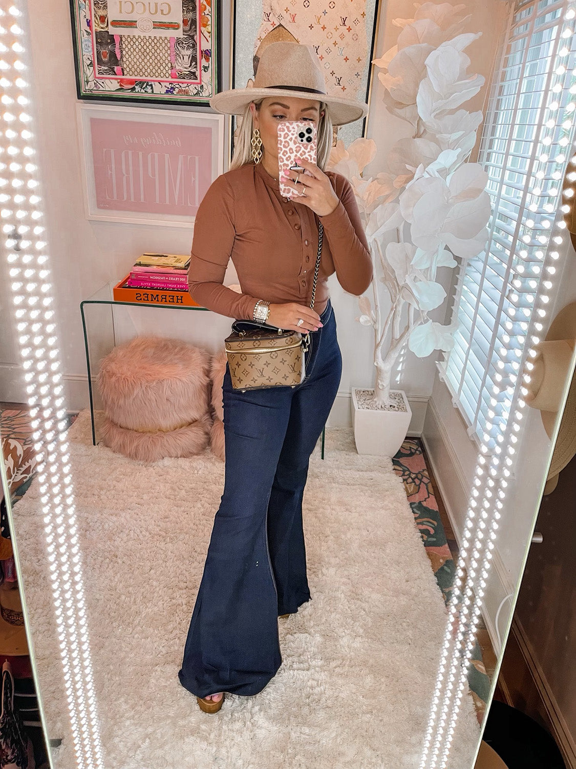 Moonshine High-Waisted Flare Jeans - Dark Wash