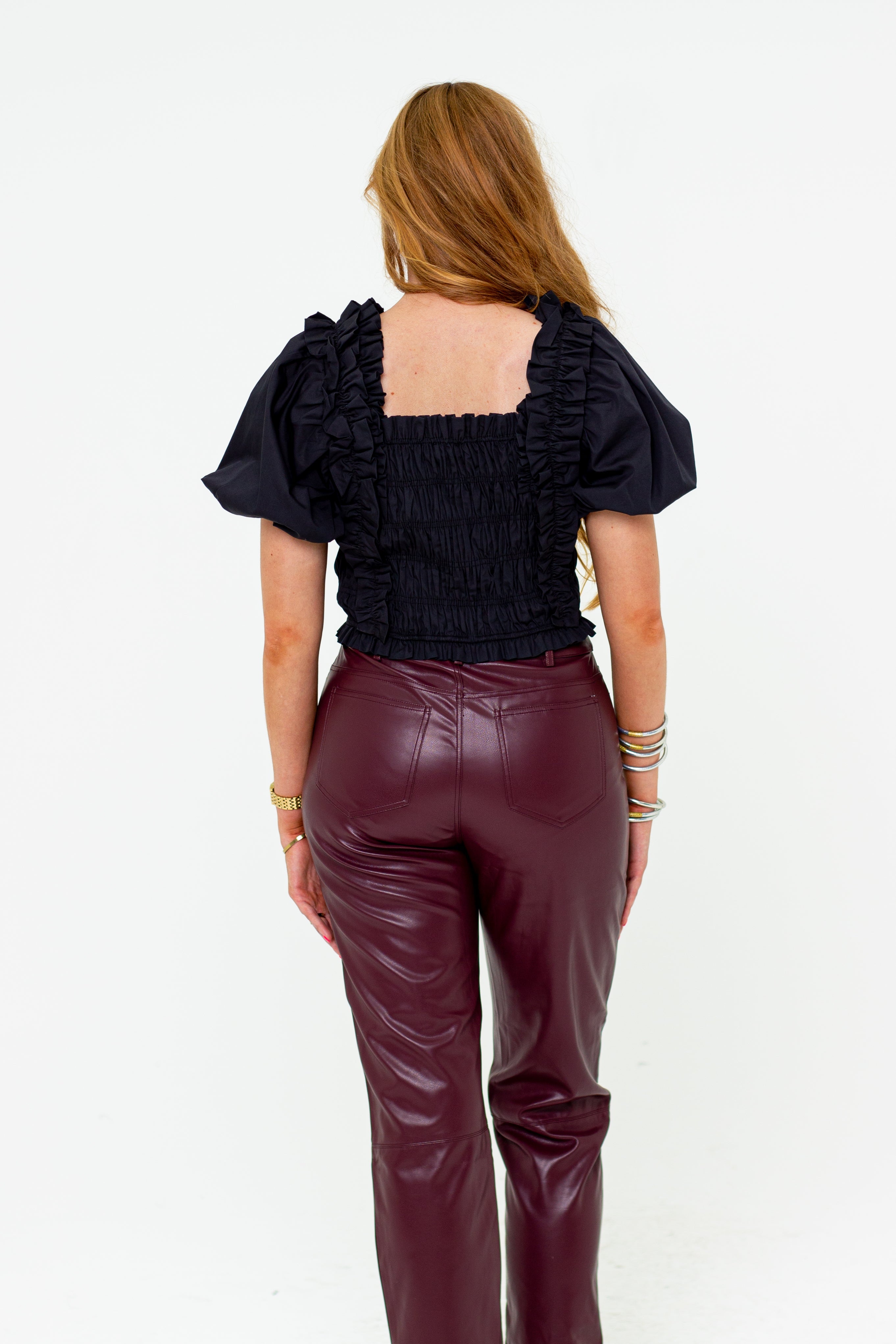 Tandy Puff Sleeve Top - Black