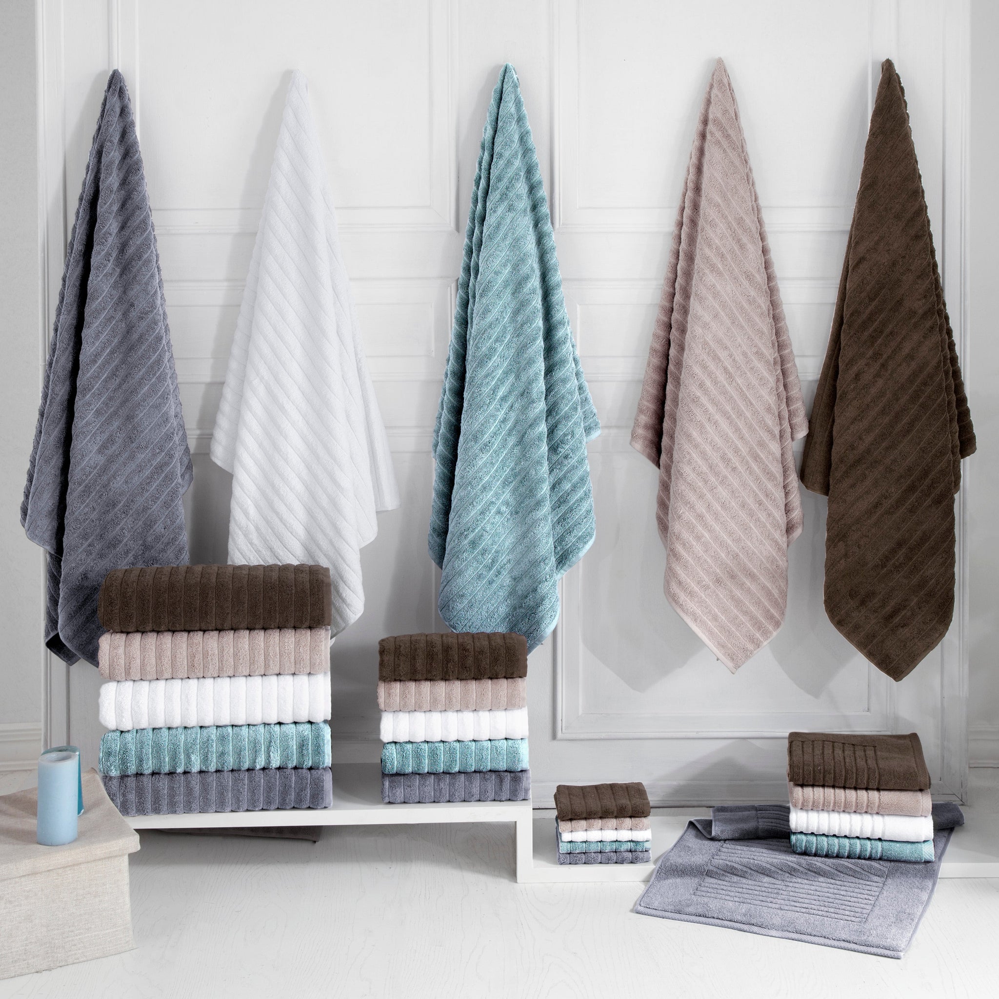Brampton Luxury Turkish Cotton 6 pc Towel Set with Large Hand Towels