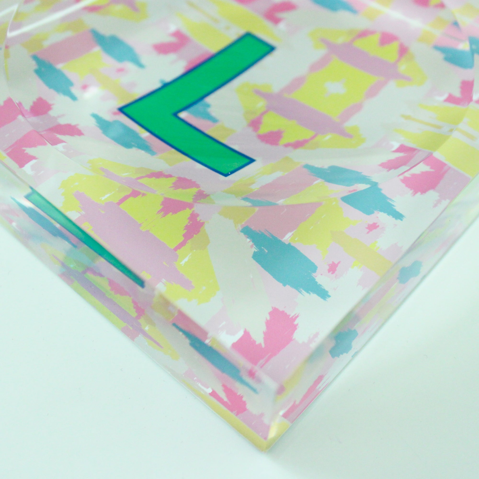 Catchall Tray - Single Initial Mila Citrus Pink - New!