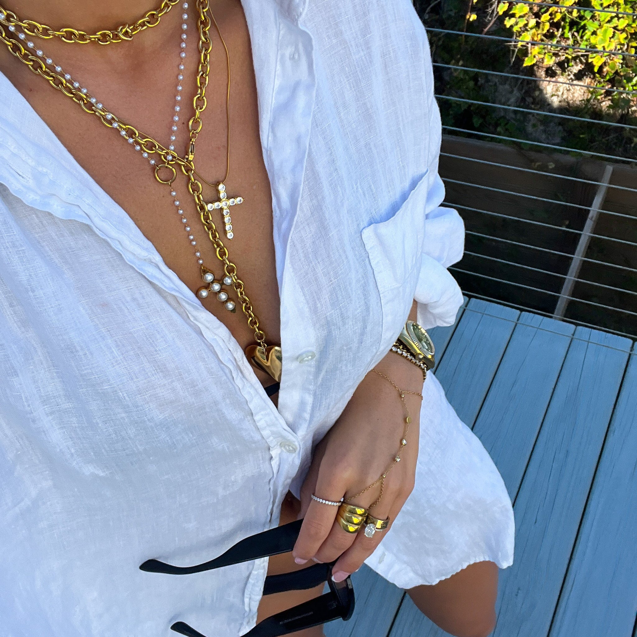 XL DIAMOND CROSS NECKLACE