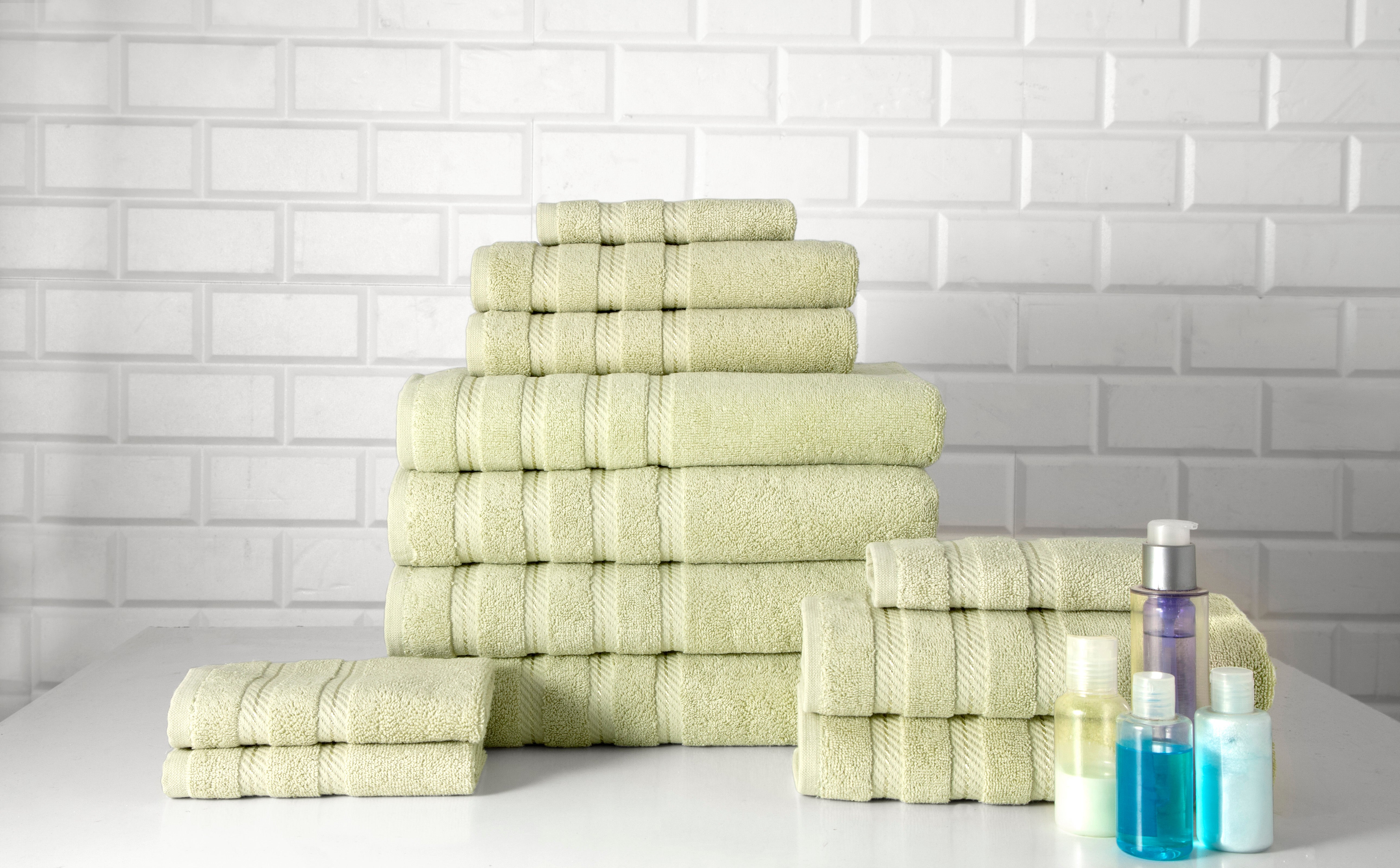 Antalya Turkish Cotton Family Towel Set of 12 (4 Bath Towels, 4 Hand Towels & 4 Washcloths)