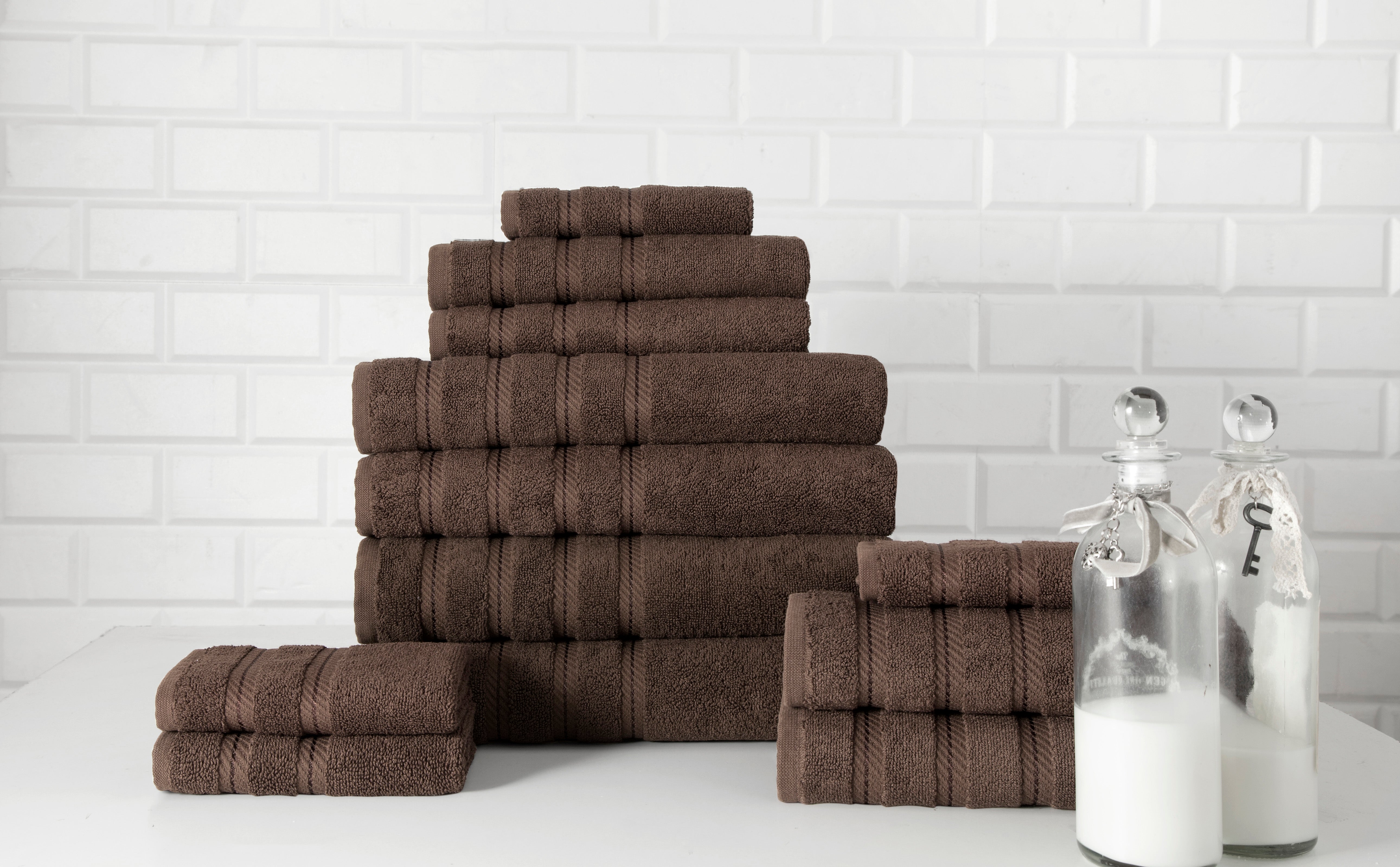 Antalya Turkish Cotton Family Towel Set of 12 (4 Bath Towels, 4 Hand Towels & 4 Washcloths)