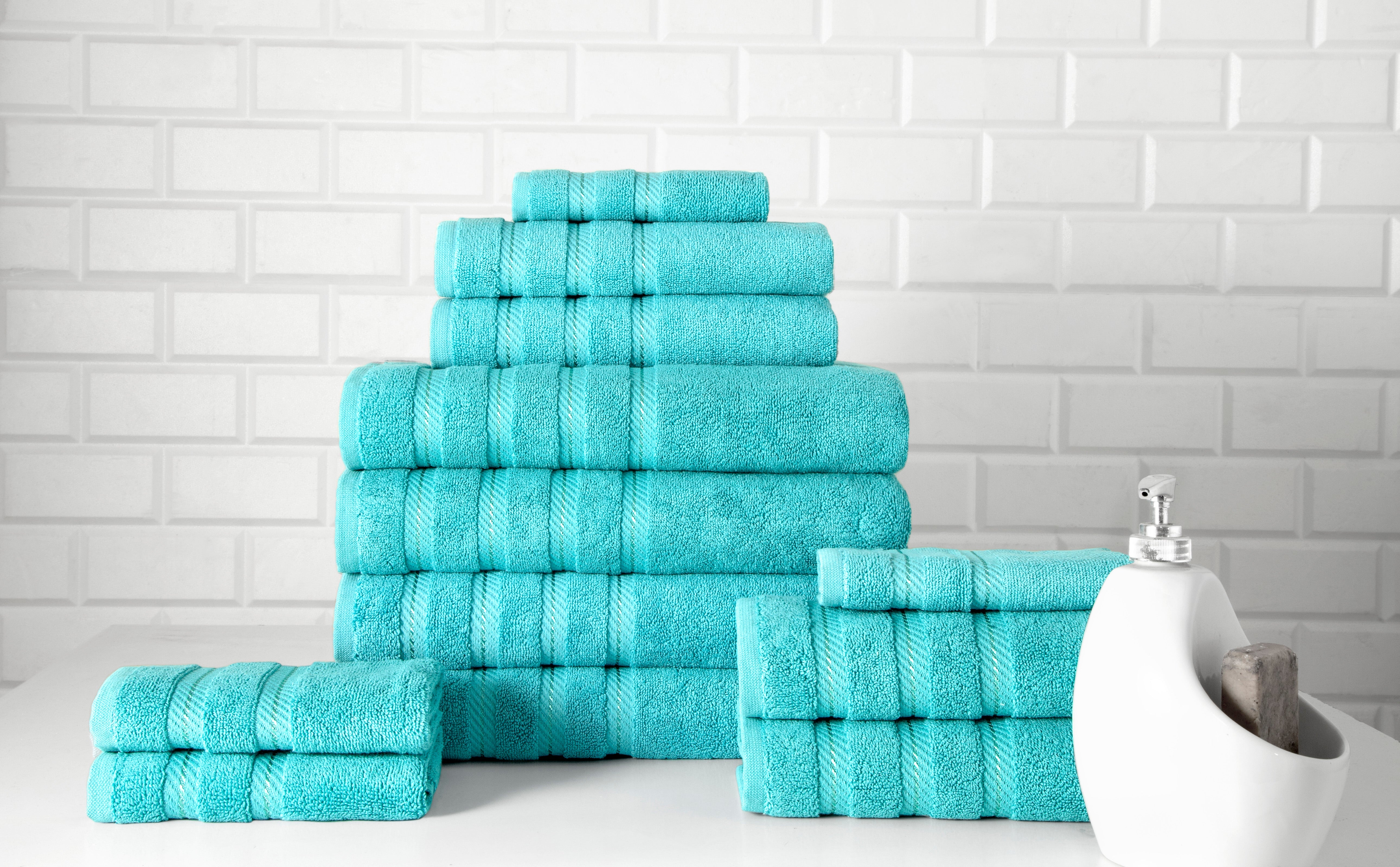 Antalya Turkish Cotton Family Towel Set of 12 (4 Bath Towels, 4 Hand Towels & 4 Washcloths)