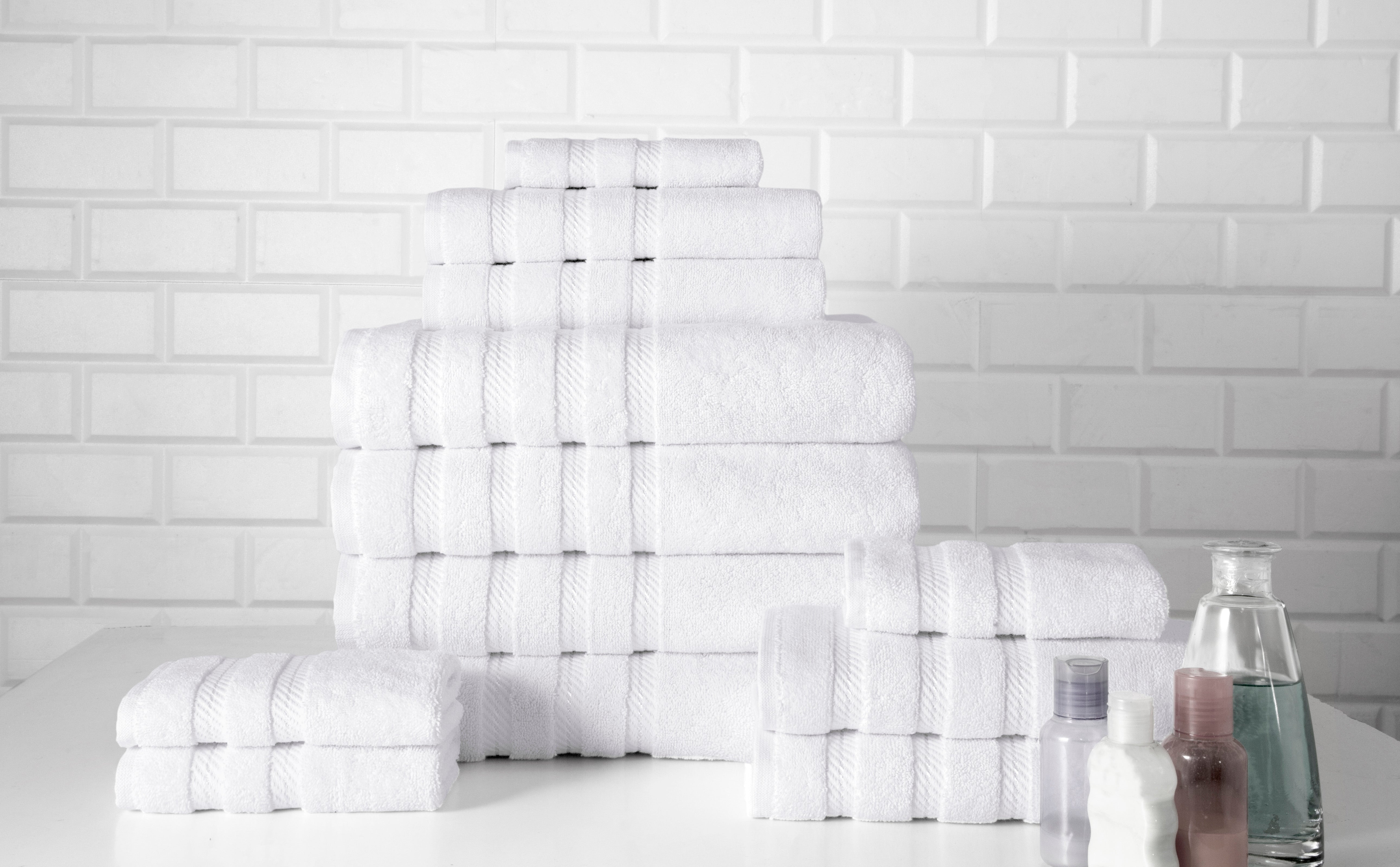 Antalya Turkish Cotton Family Towel Set of 12 (4 Bath Towels, 4 Hand Towels & 4 Washcloths)