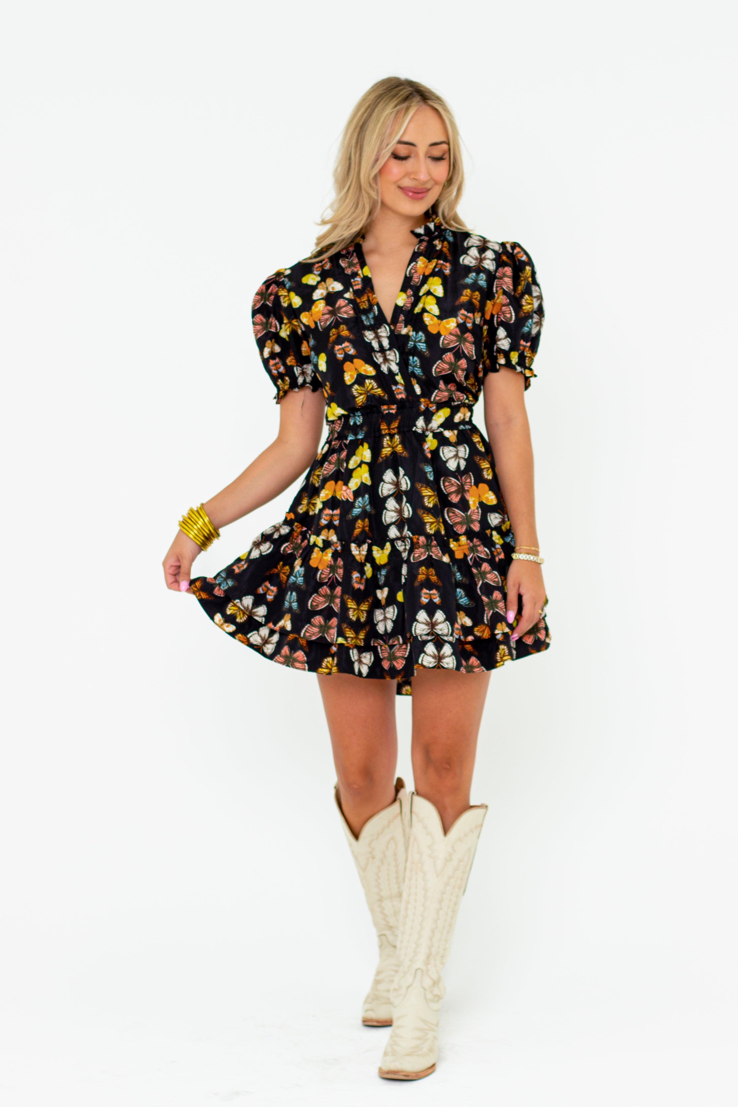 Clementine Elastic Waist Mini Dress - Mariposa