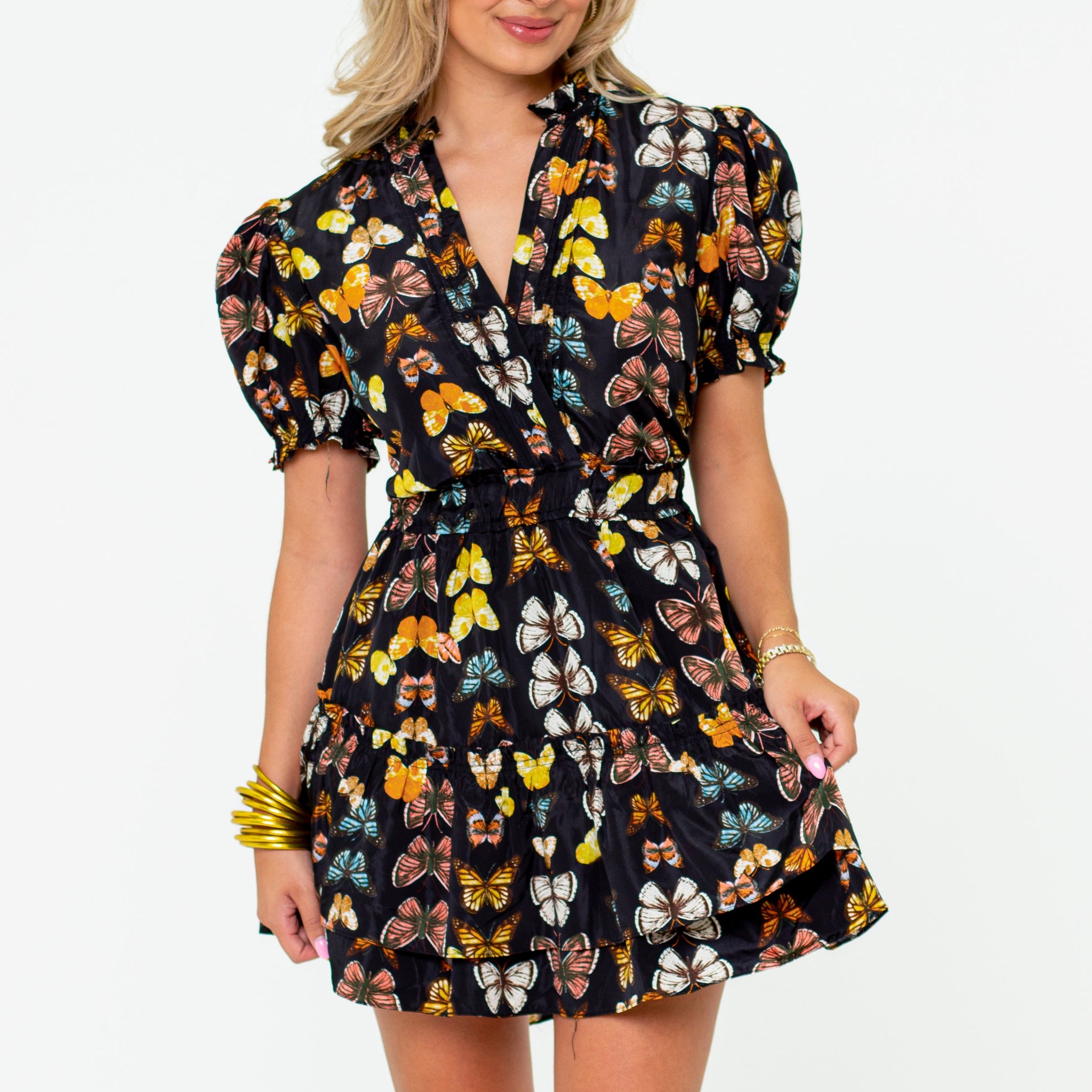Clementine Elastic Waist Mini Dress - Mariposa