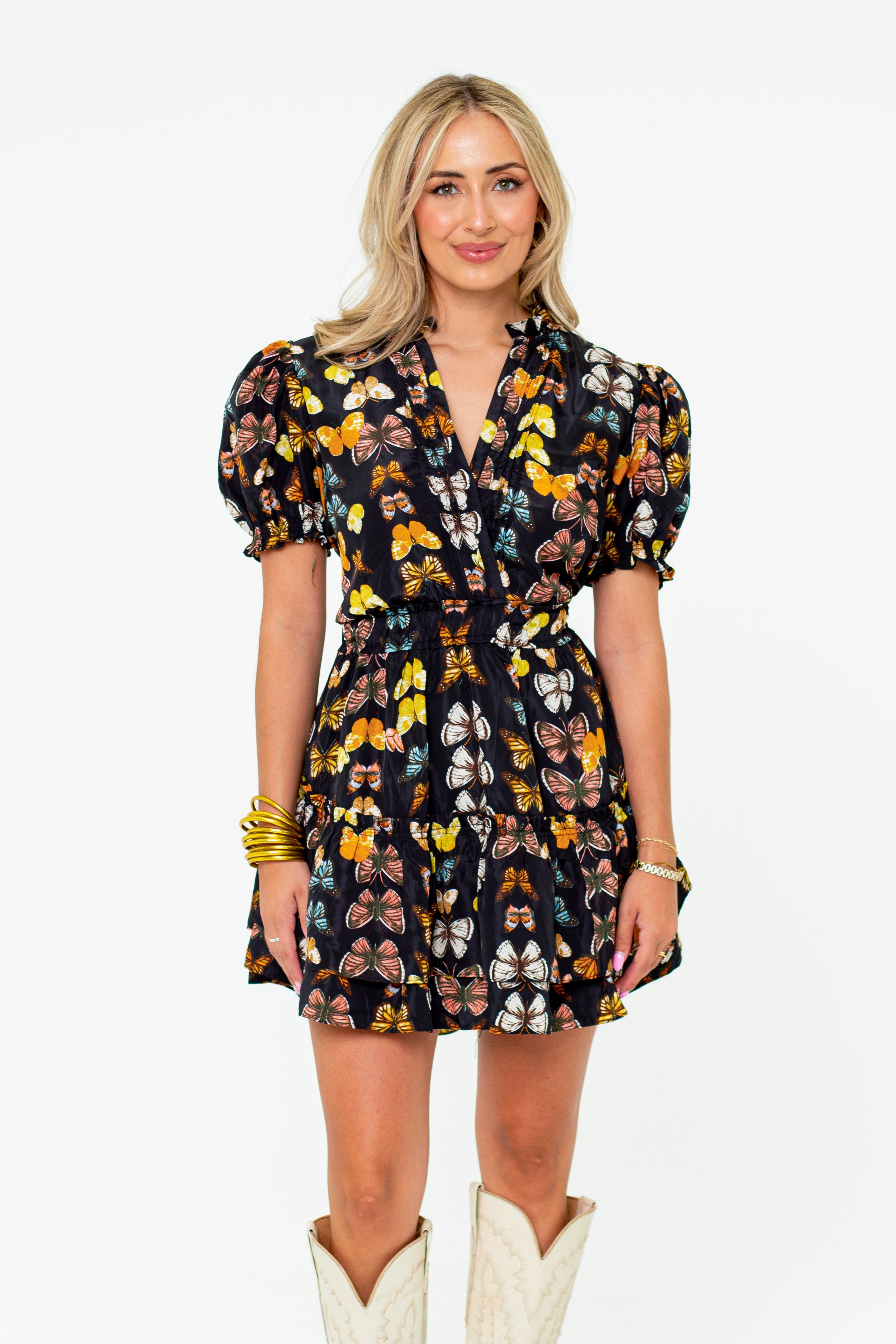 Clementine Elastic Waist Mini Dress - Mariposa