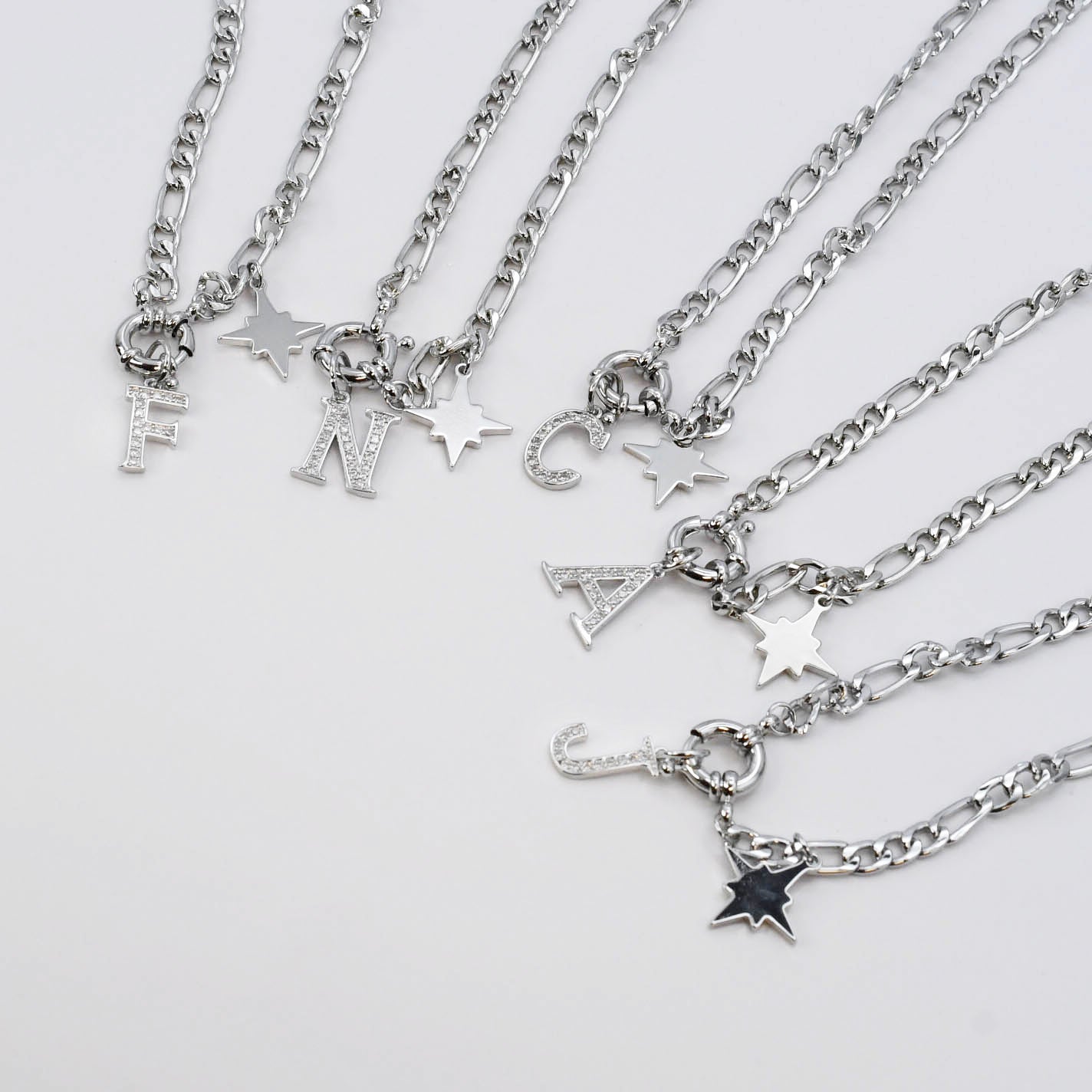 Initial Letter Necklace Silver Necklace