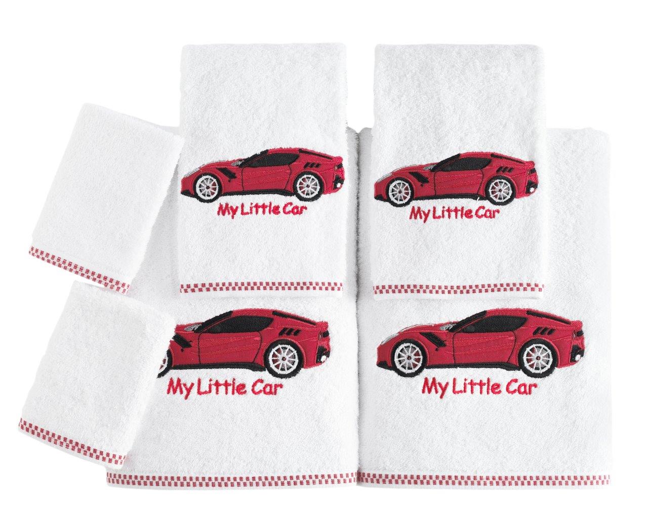Kids Embroidered Turkish Cotton Towel Set of 6