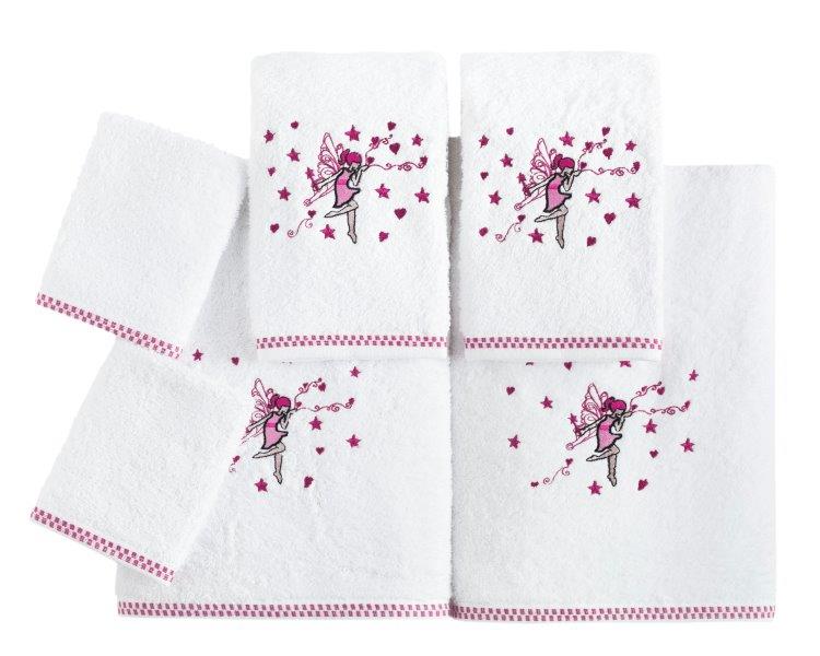 Kids Embroidered Turkish Cotton Towel Set of 6