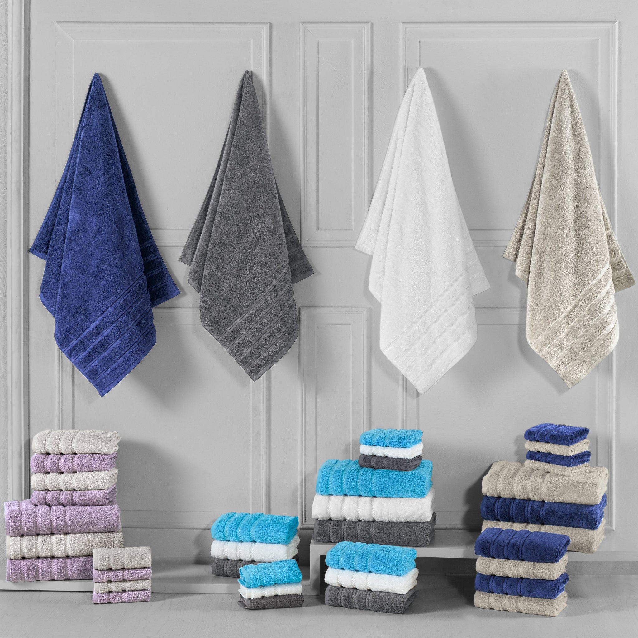 Towels Beyond Luxury 6 Piece Towel Set - 100% USA Cotton, Very Soft and Super Absorbent Bath Towels, Hand Towels, and Washcloths