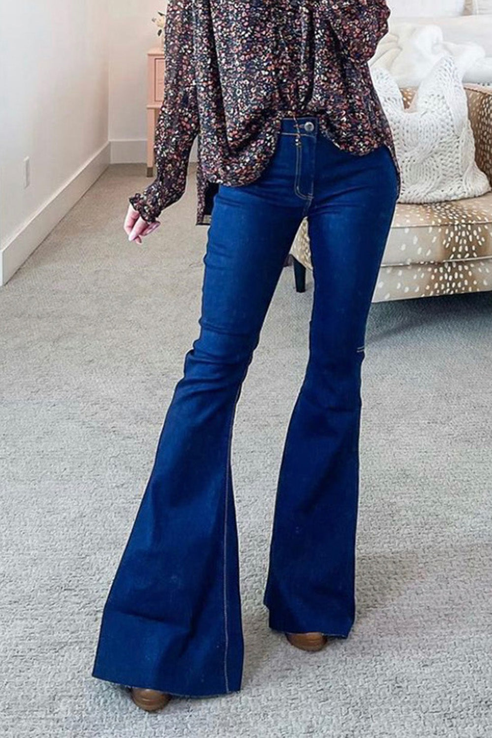 Moonshine High-Waisted Flare Jeans - Dark Wash