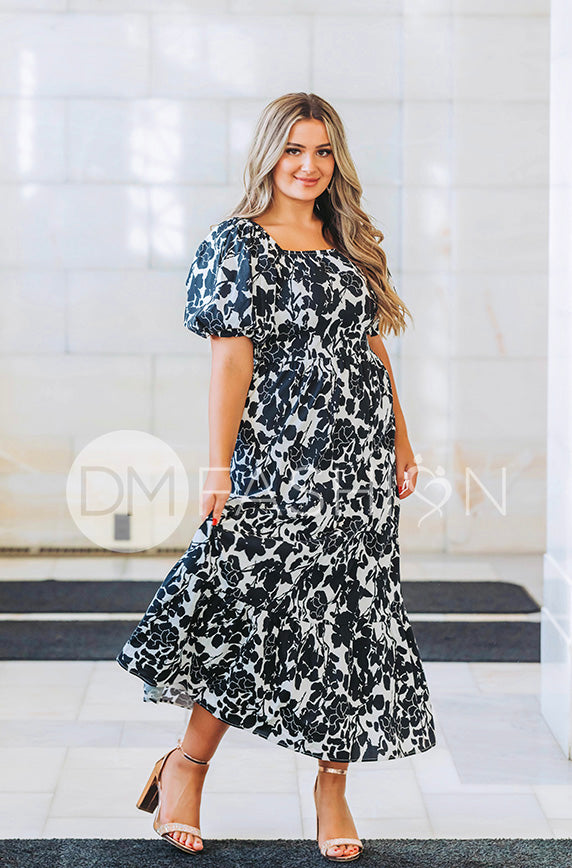 Cassidy Black Floral Dress - DM Exclusive - Maternity Friendly