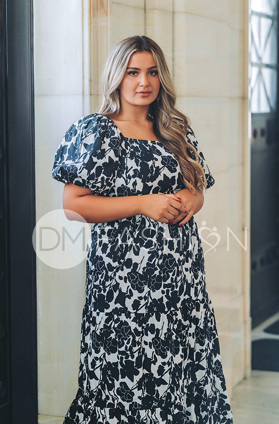 Cassidy Black Floral Dress - DM Exclusive - Maternity Friendly