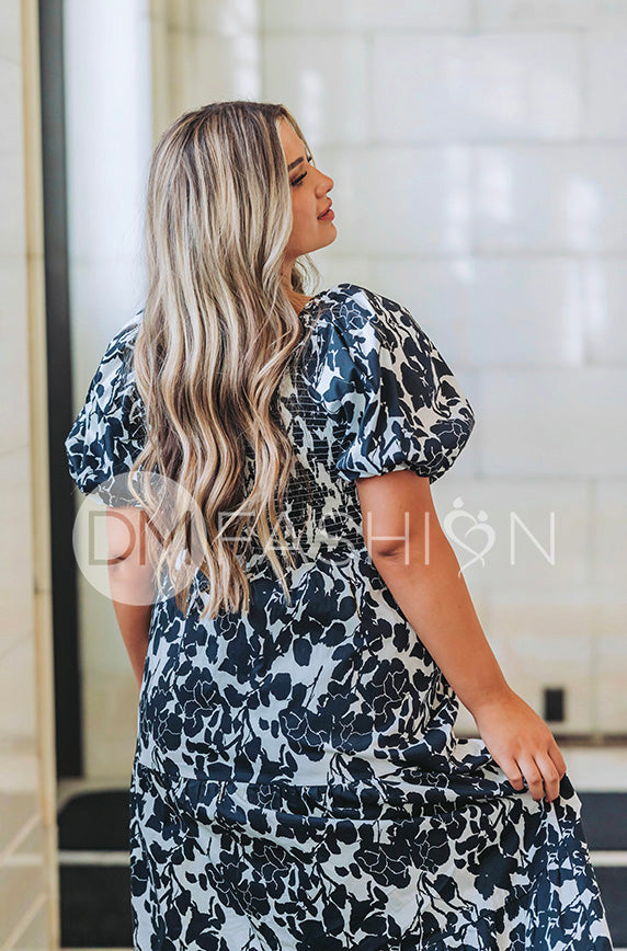 Cassidy Black Floral Dress - DM Exclusive - Maternity Friendly