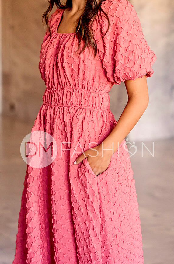 Brynn Desert Rose Texture Dress - DM Exclusive - Maternity Friendly - FINAL SALE