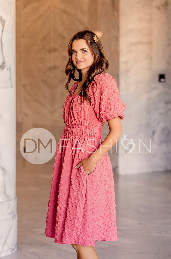 Brynn Desert Rose Texture Dress - DM Exclusive - Maternity Friendly - FINAL SALE
