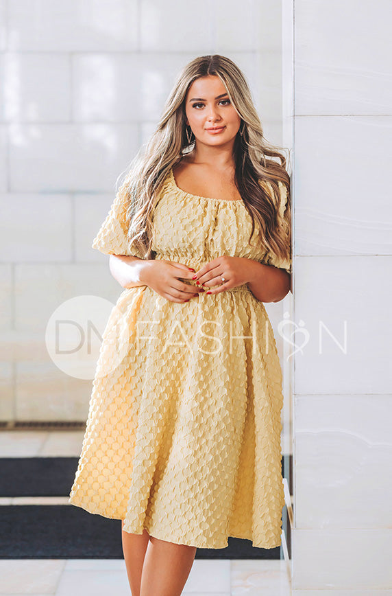 Brynn Corn Silk Texture Dress - DM Exclusive - Maternity Friendly - FINAL SALE