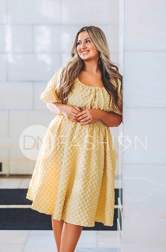 Brynn Corn Silk Texture Dress - DM Exclusive - Maternity Friendly - FINAL SALE