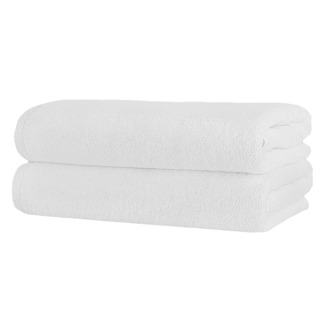 100% Cotton 2 Pcs Hotel Bath Towel Set - Premium Quality, Machine Washable, Absorbent & Soft - 28"x54" White