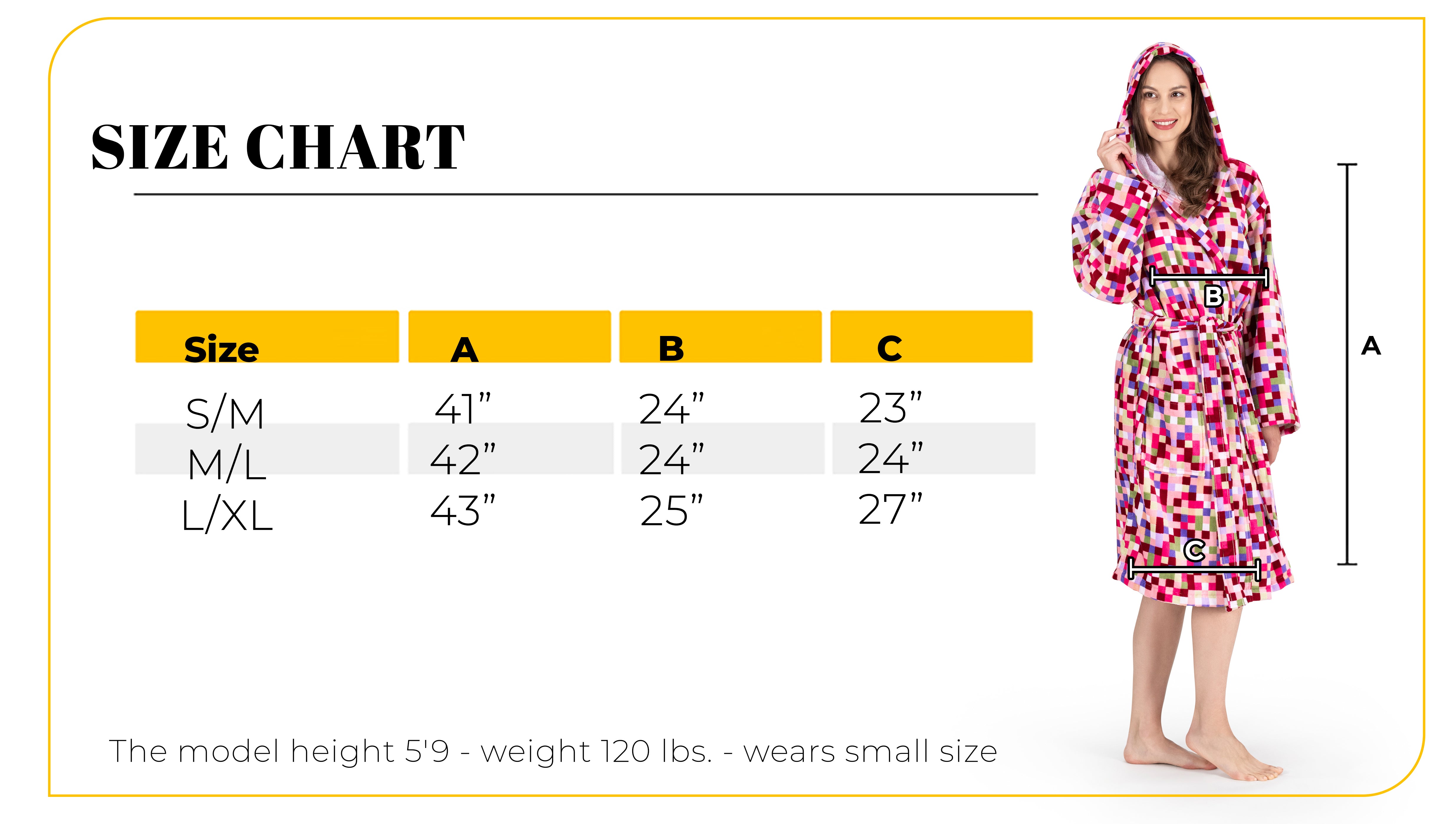 100% Turkish Cotton Hooded Robe - Olivia Square Printed Velour, Soft, Absorbent & Comfy