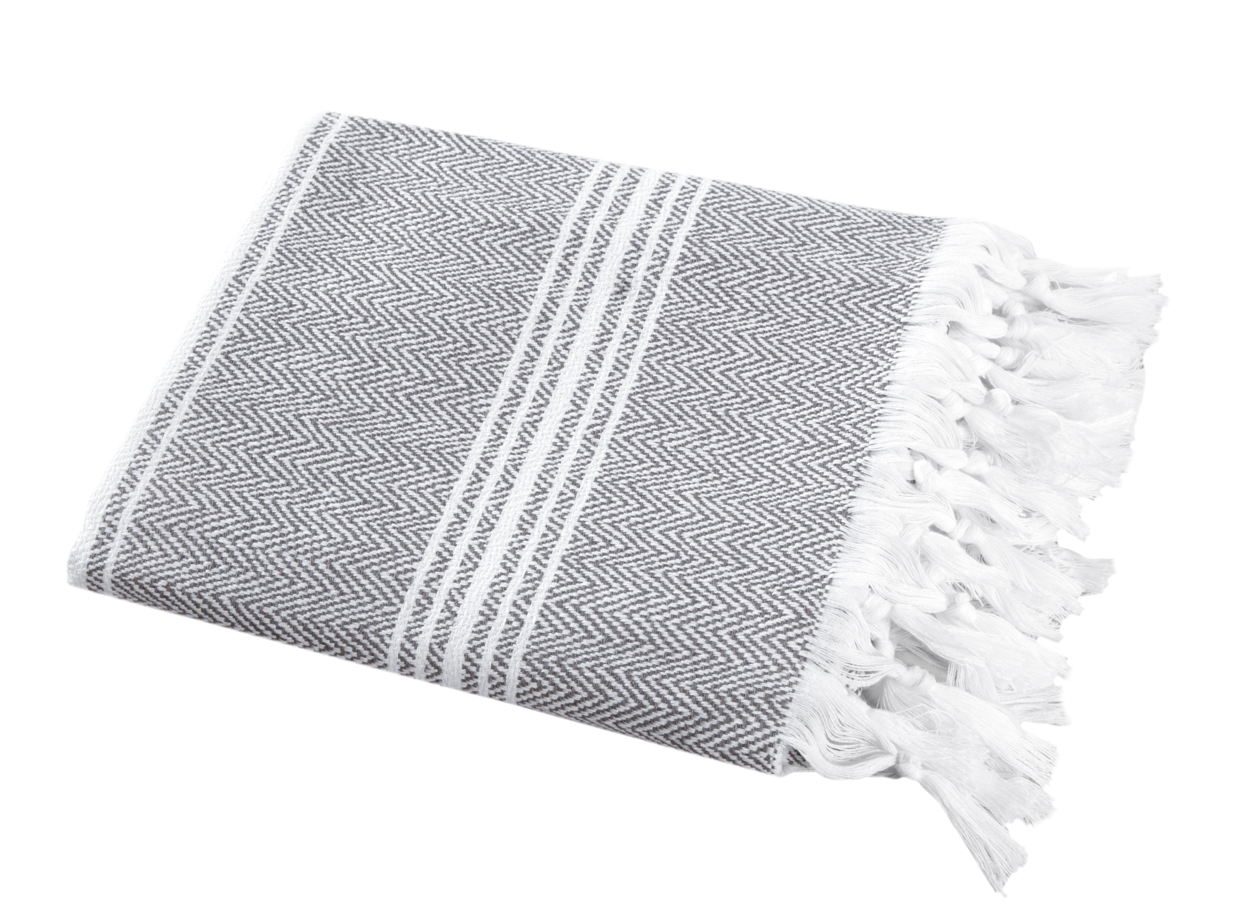 Luxury Peshtemal, %100 Turkish Cotton 1 Pc, 40"x70"- Hand Knotted, Herringbone Weave