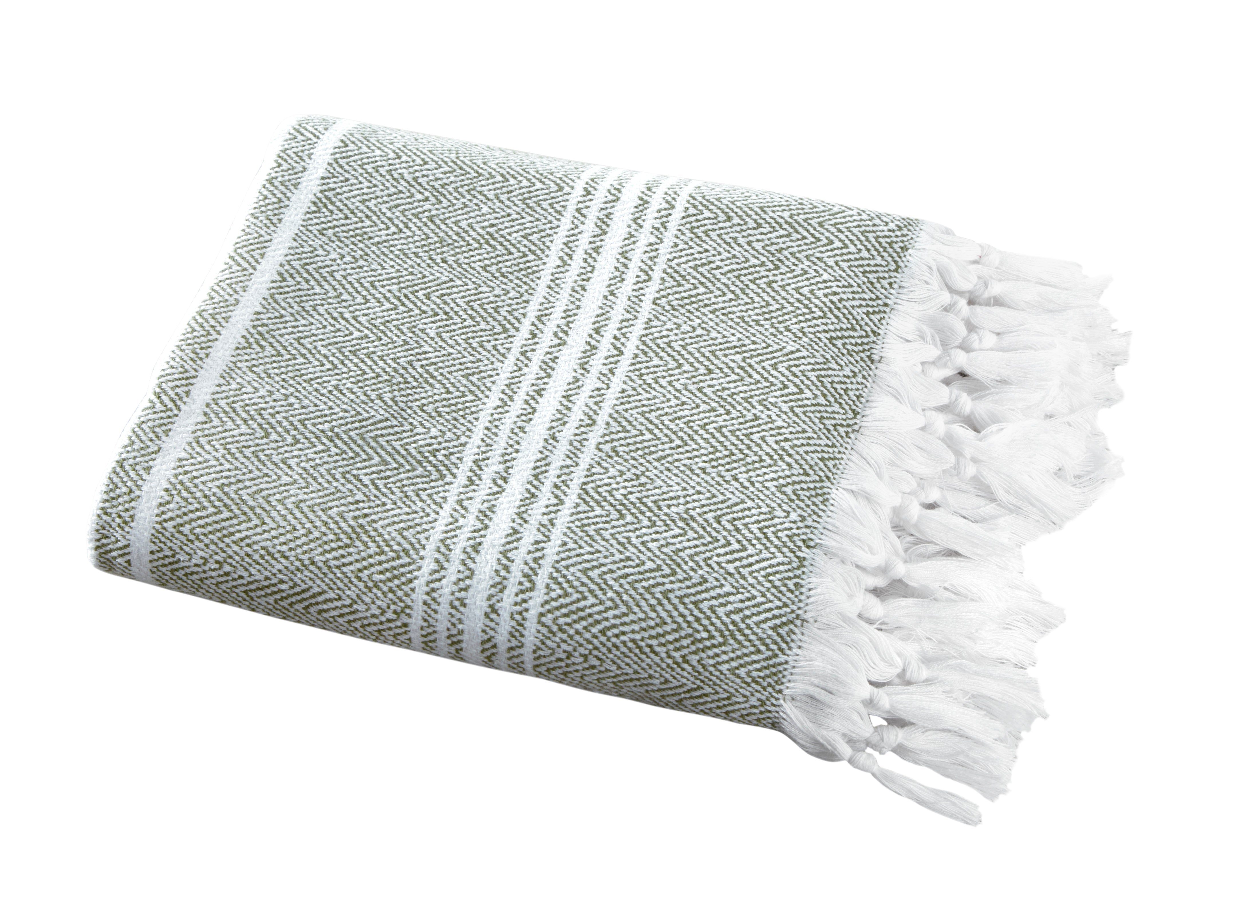 Luxury Peshtemal, %100 Turkish Cotton 1 Pc, 40"x70"- Hand Knotted, Herringbone Weave