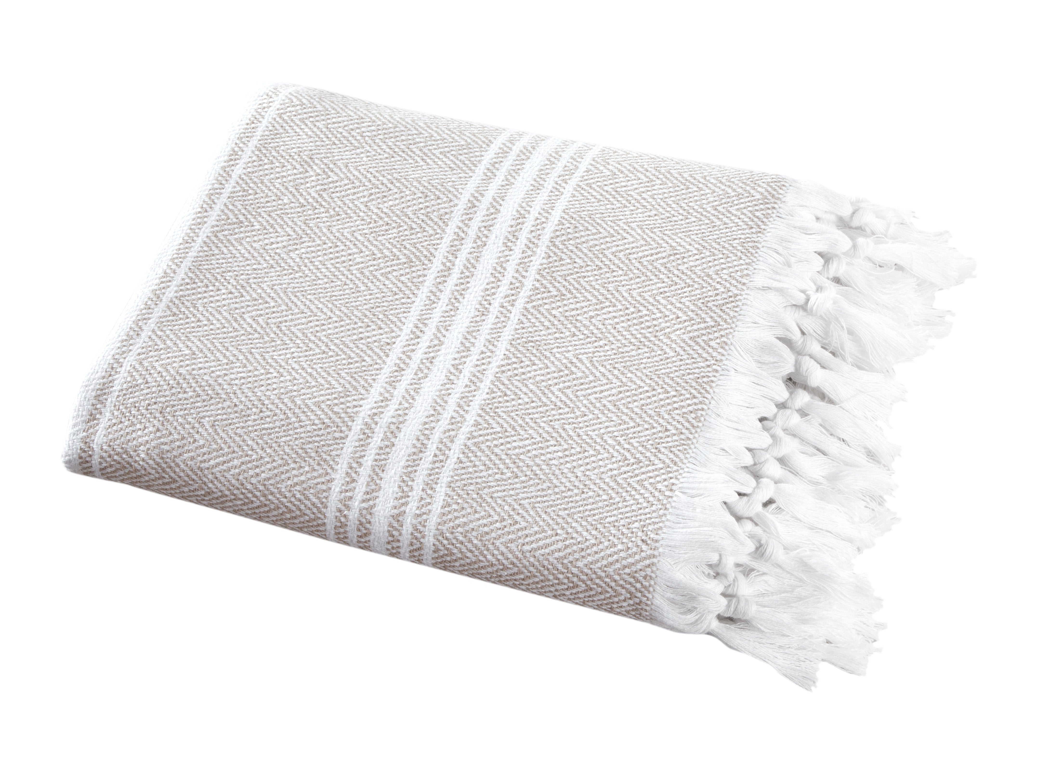 Luxury Peshtemal, %100 Turkish Cotton 1 Pc, 40"x70"- Hand Knotted, Herringbone Weave