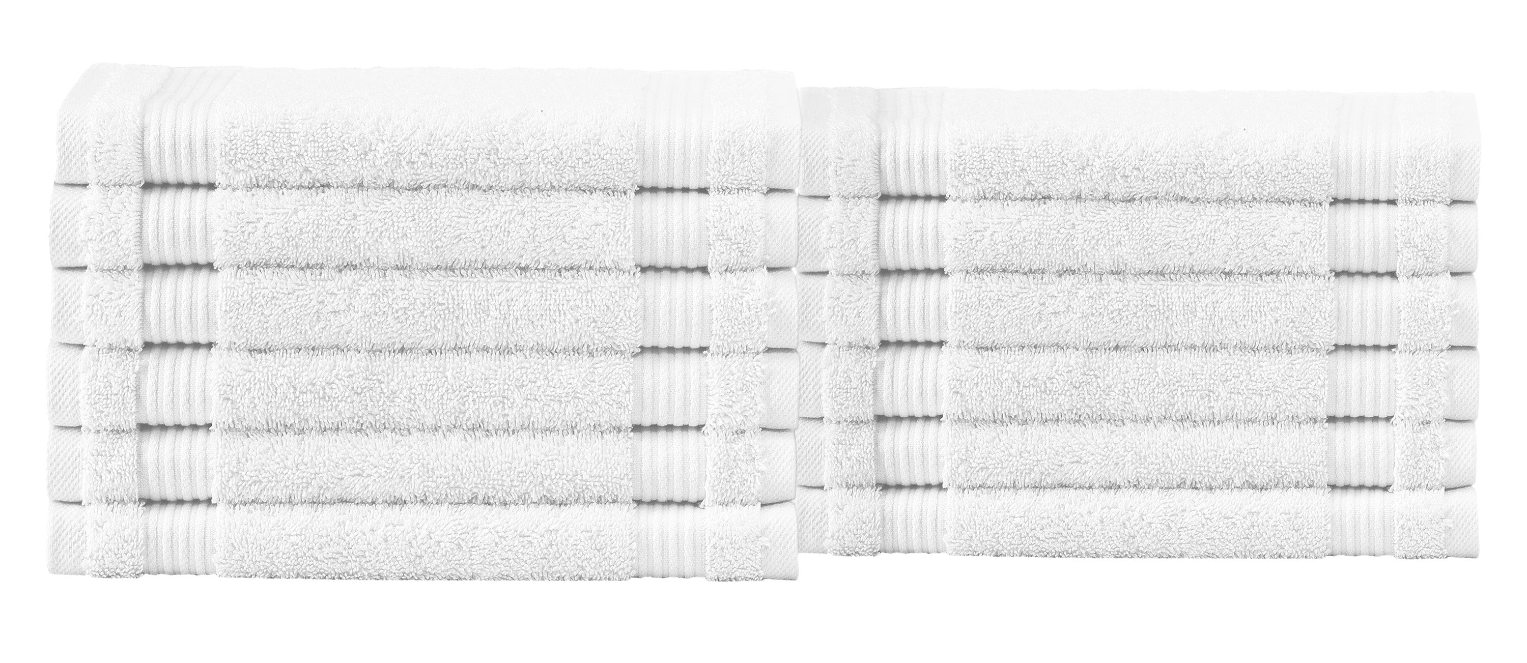Amadeus Luxury Turkish Cotton Soft Washcloths - 12 Pieces