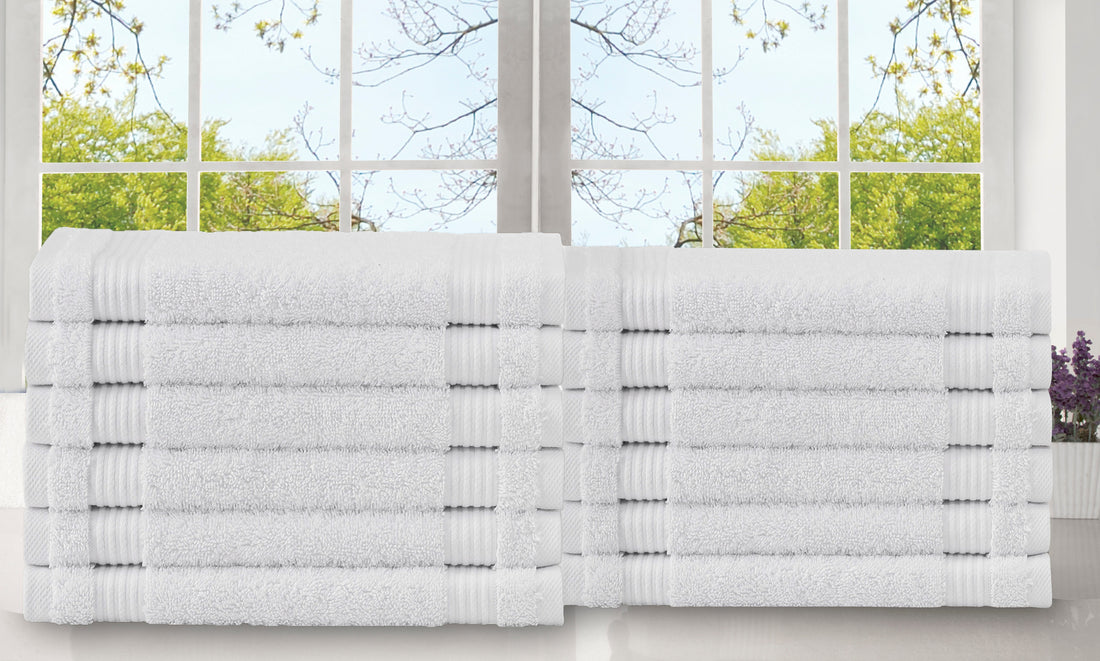 Amadeus Luxury Turkish Cotton Soft Washcloths - 12 Pieces