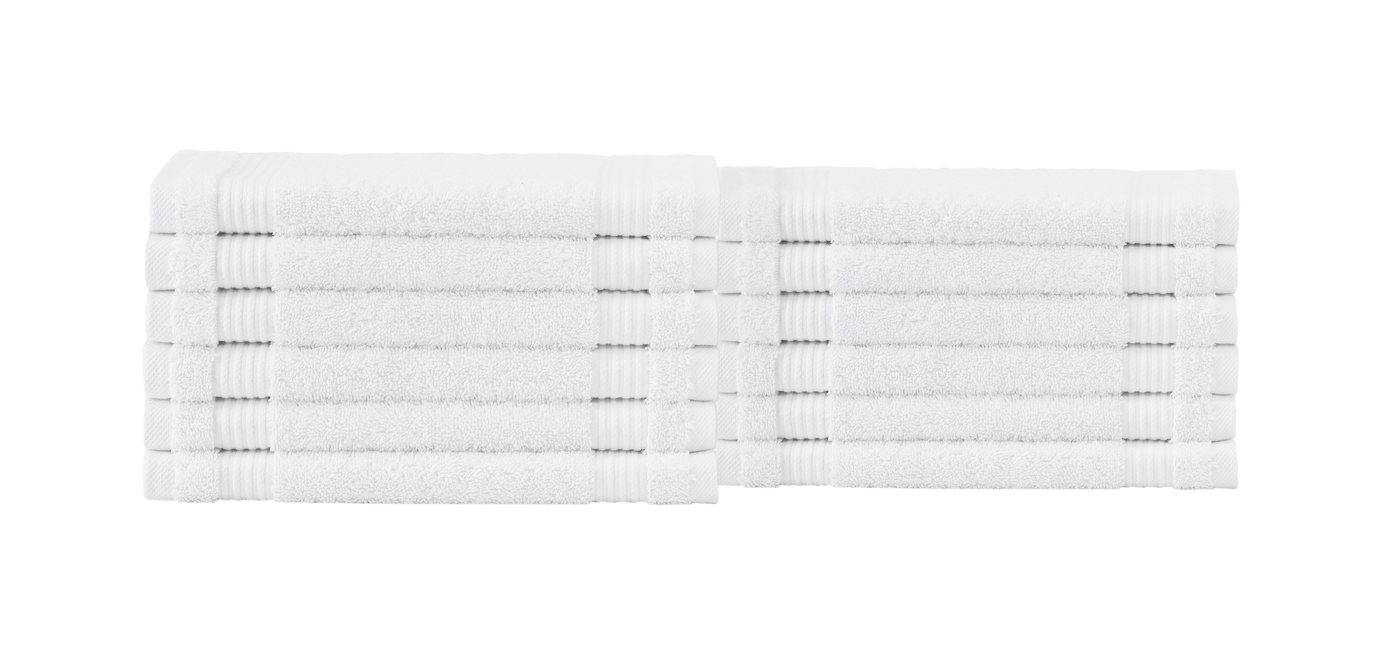 Amadeus Luxury Turkish Cotton Soft Washcloths - 12 Pieces