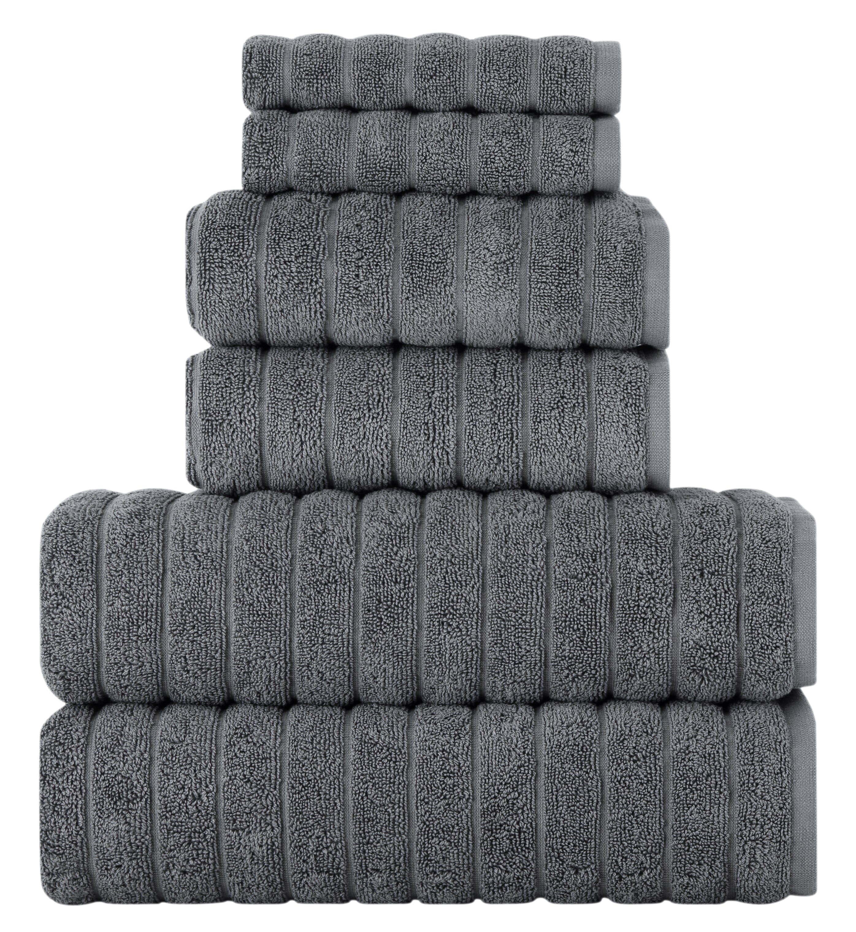 Brampton Luxury Turkish Cotton 6 pc Towel Set with Large Hand Towels