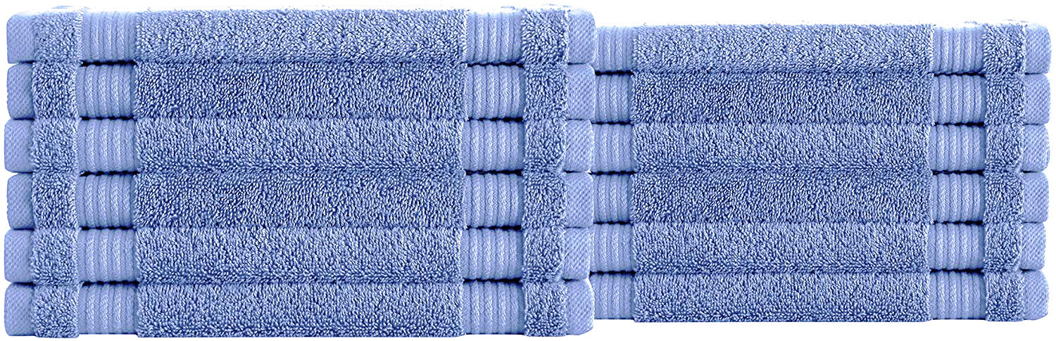 Amadeus Luxury Turkish Cotton Soft Washcloths - 12 Pieces