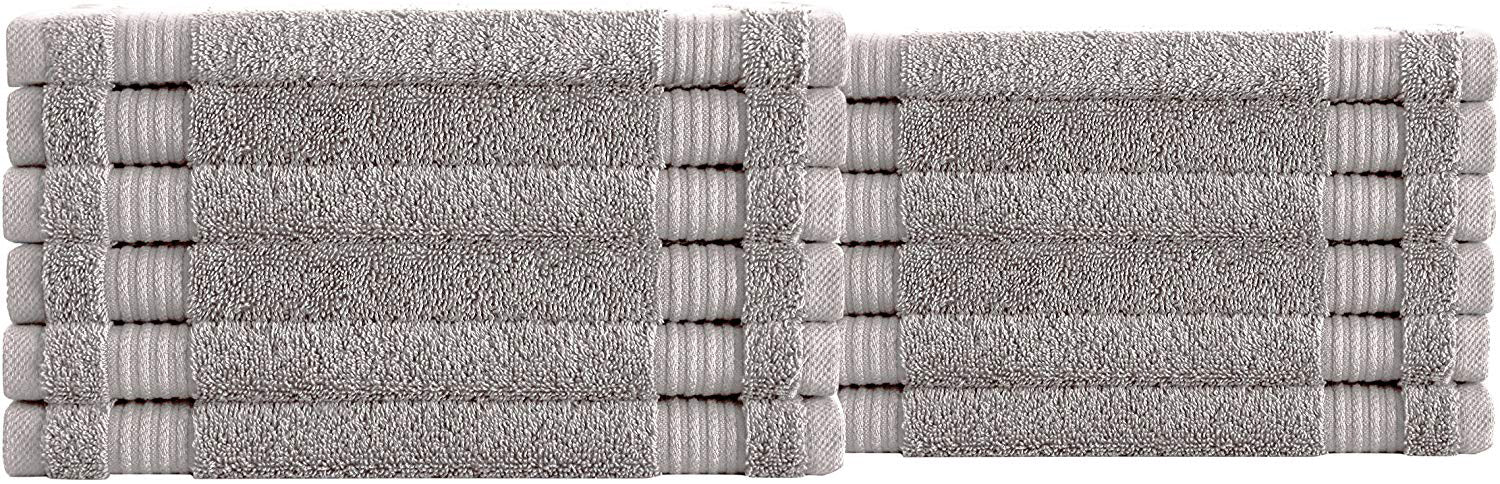Amadeus Luxury Turkish Cotton Soft Washcloths - 12 Pieces