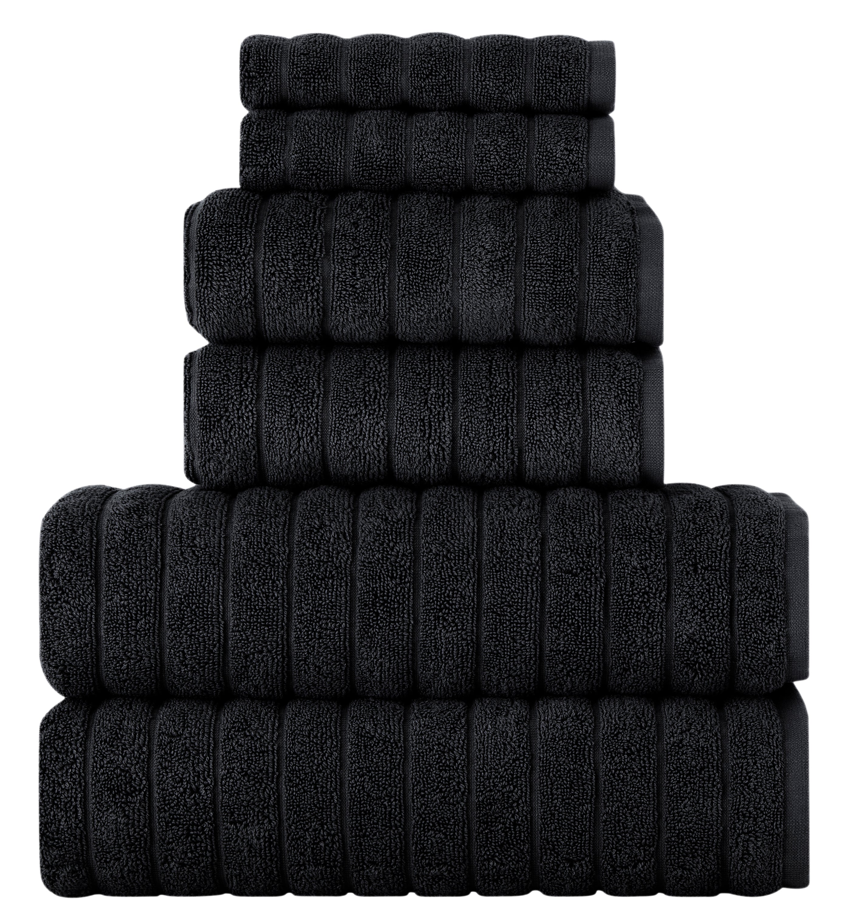 Brampton Luxury Turkish Cotton 6 pc Towel Set with Large Hand Towels